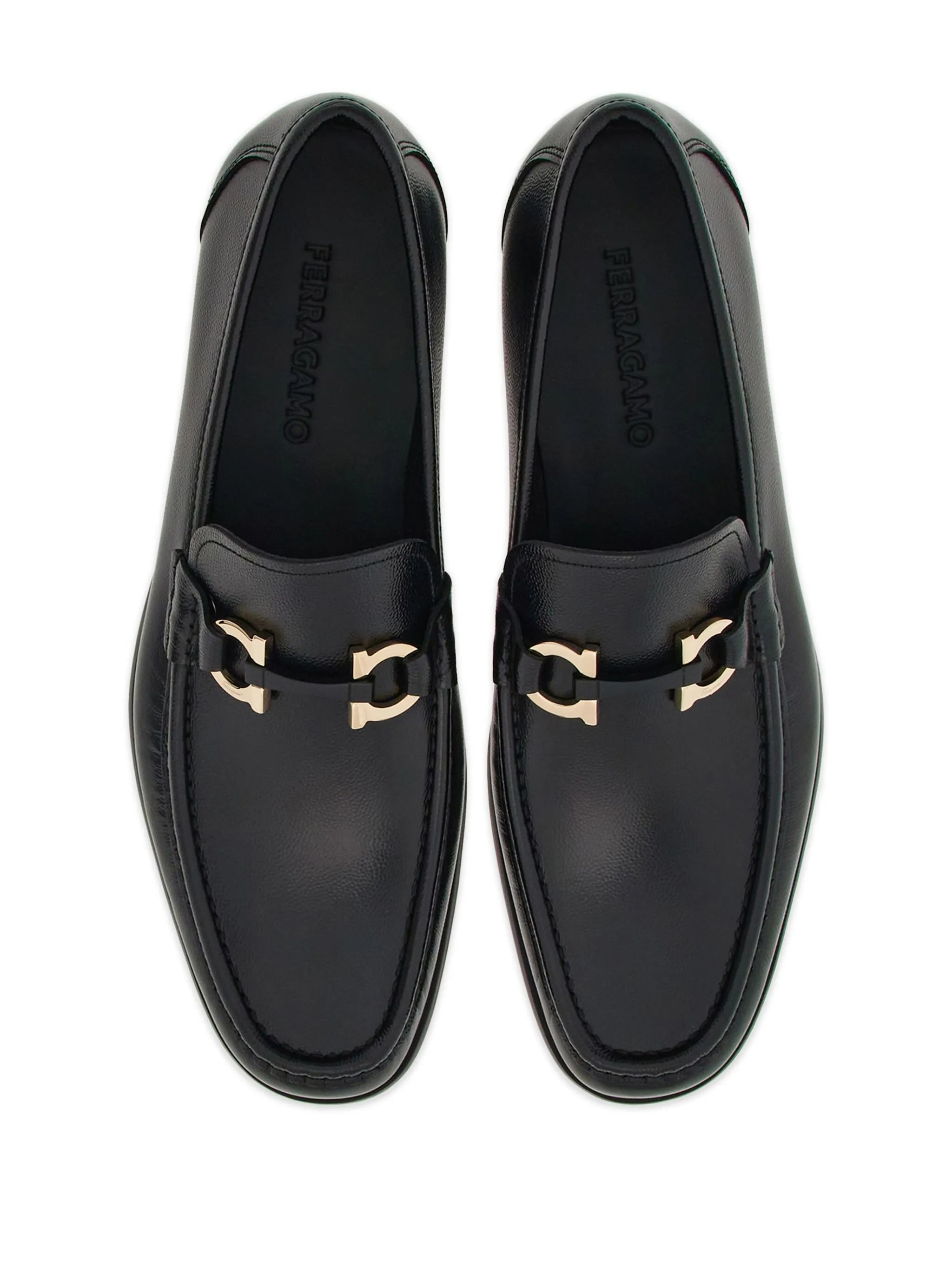 Gancini-plaque leather loafers