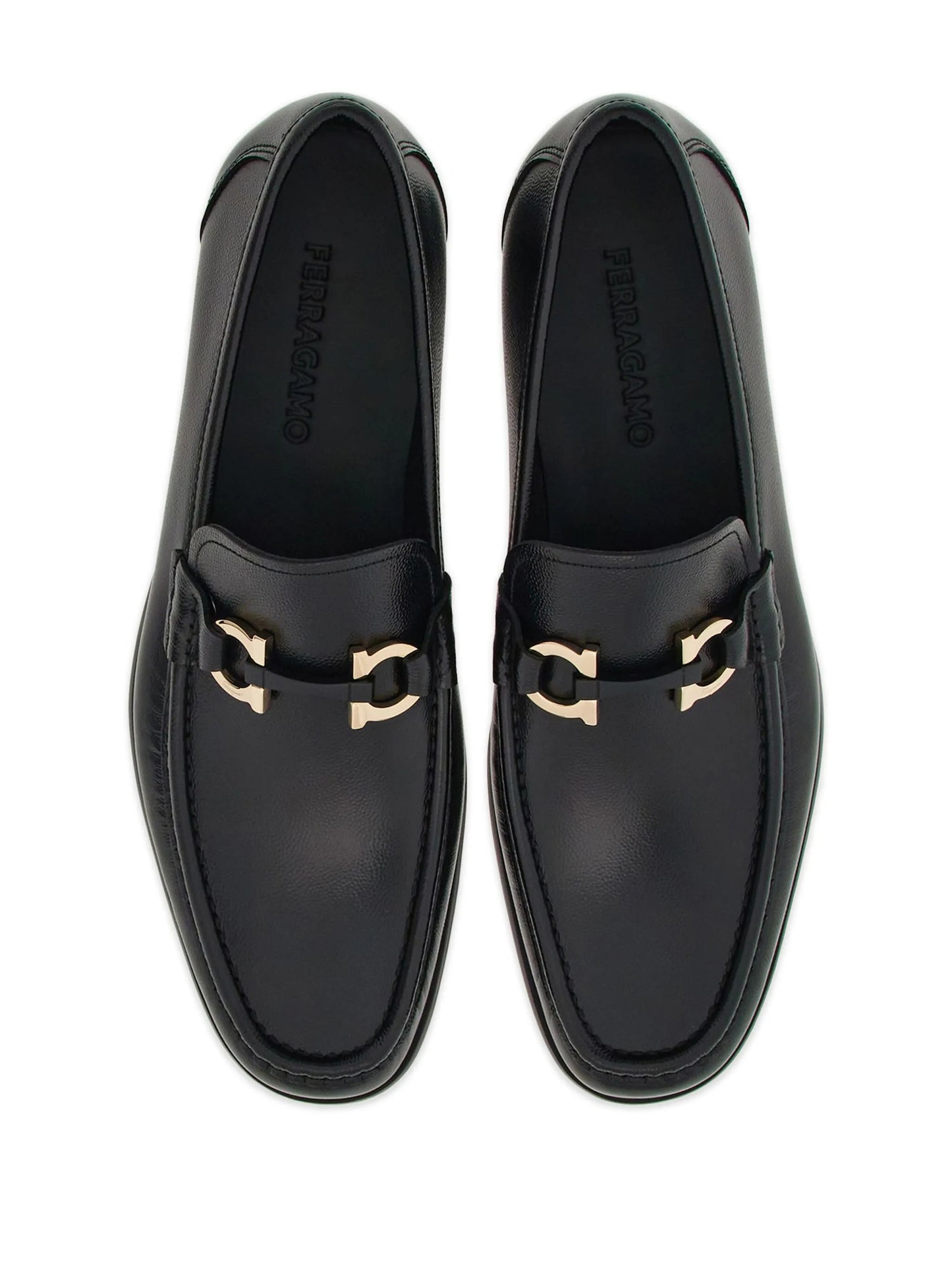Gancini-plaque leather loafers