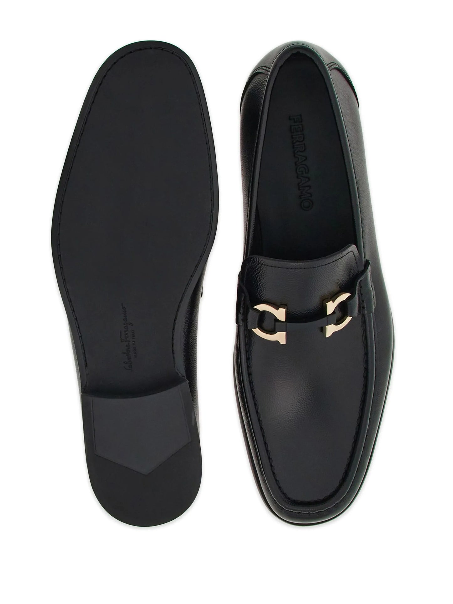 Gancini-plaque leather loafers