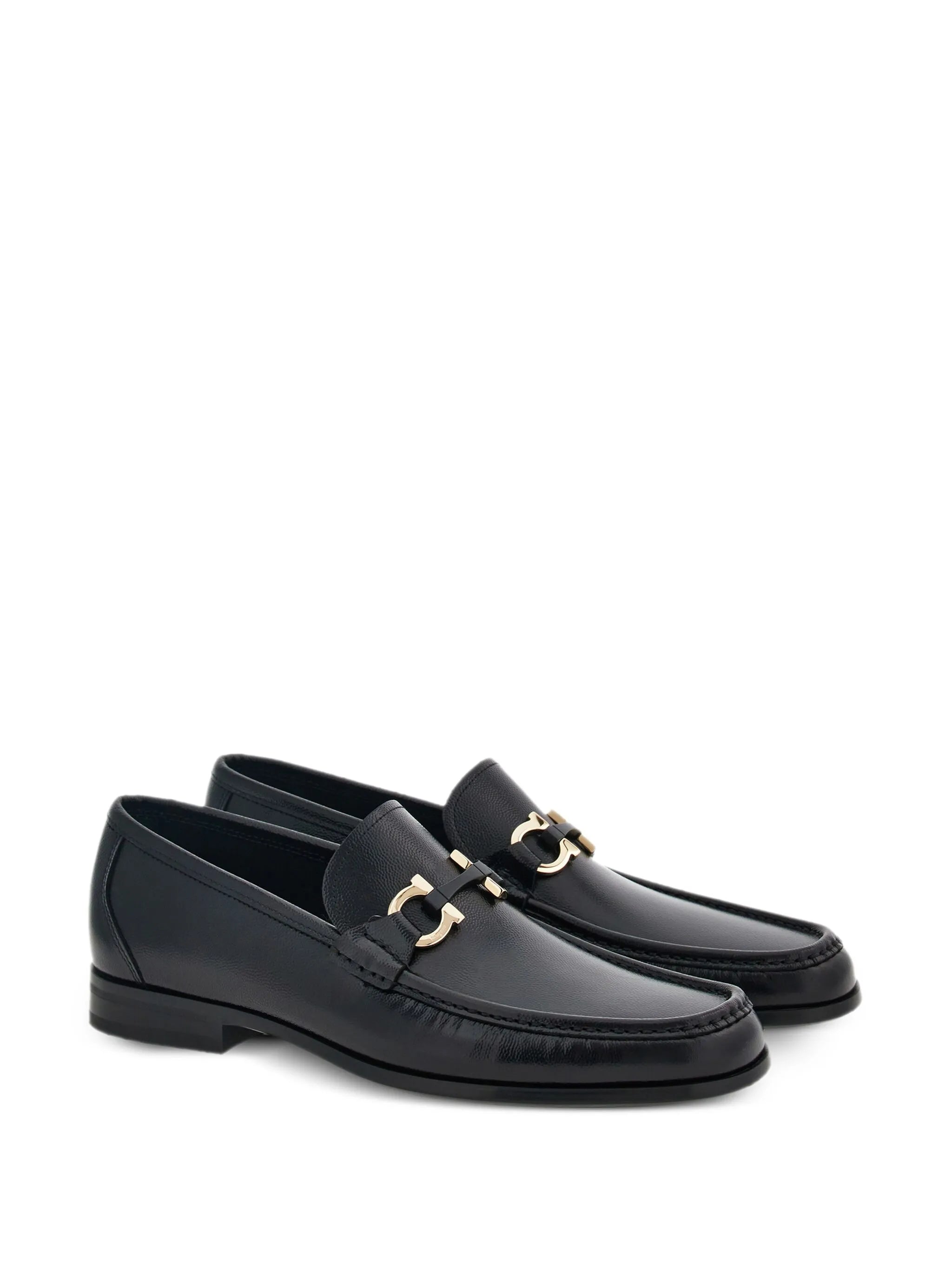 Gancini-plaque leather loafers
