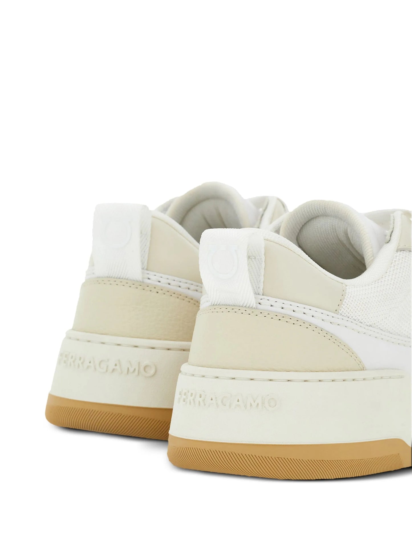 panelled leather sneakers