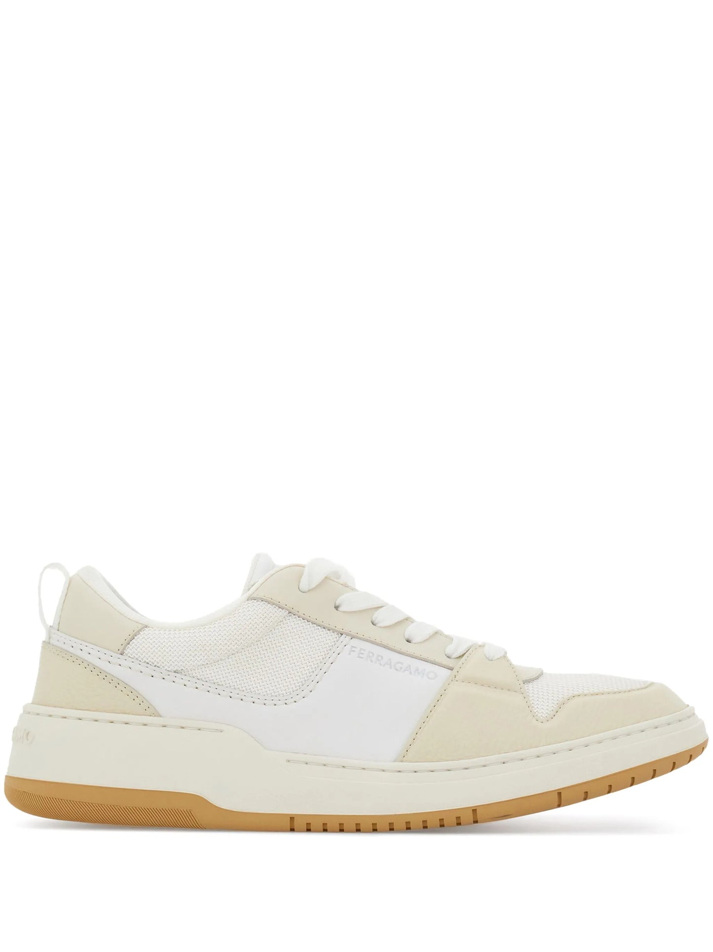 panelled leather sneakers
