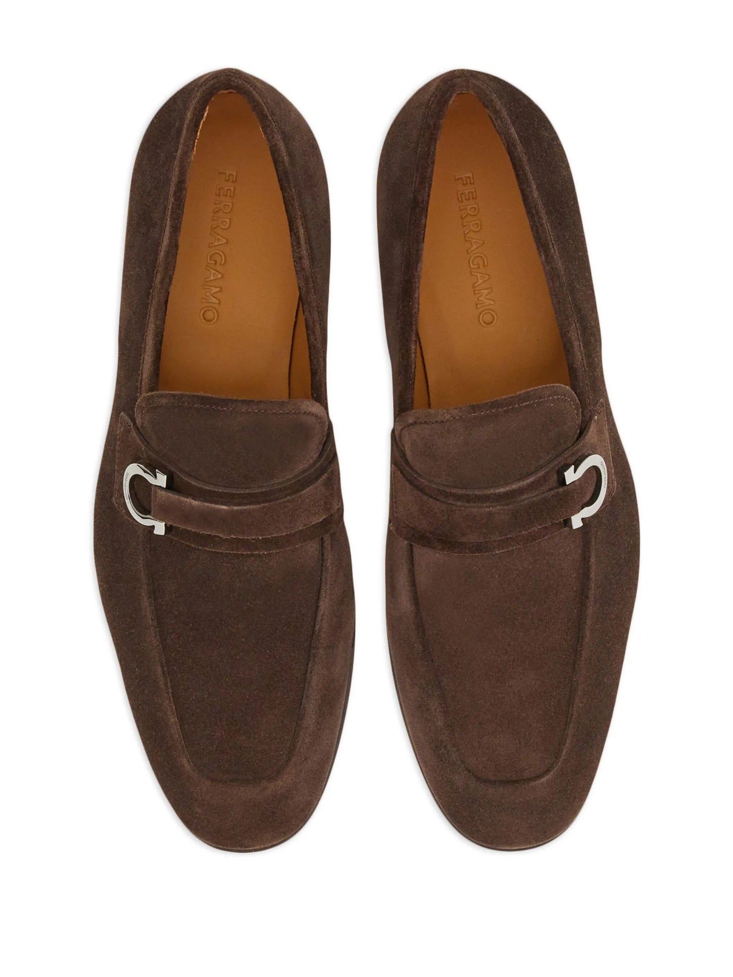 Gancini-buckle leather loafers