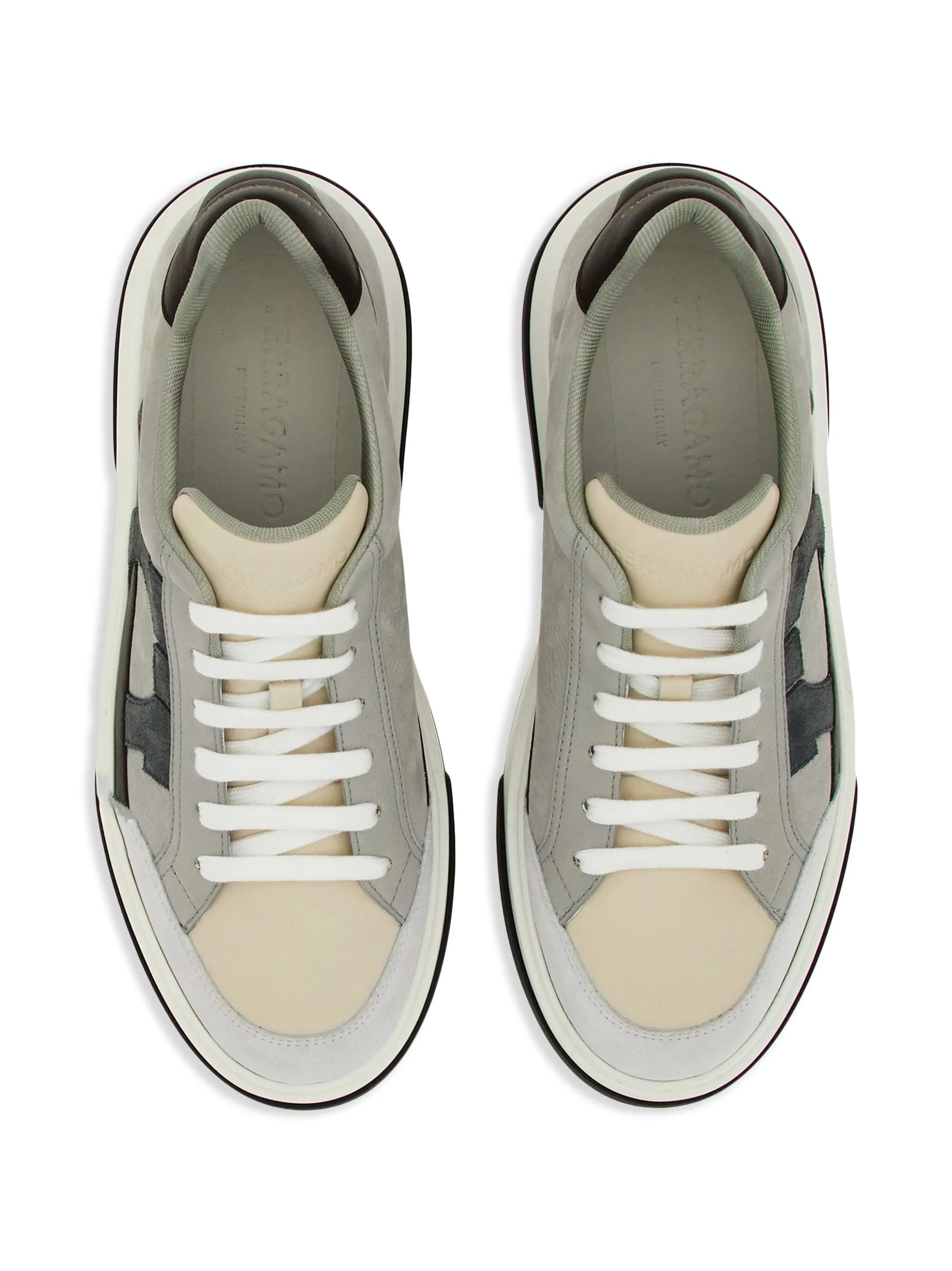 Gancini-embroidered leather sneakers