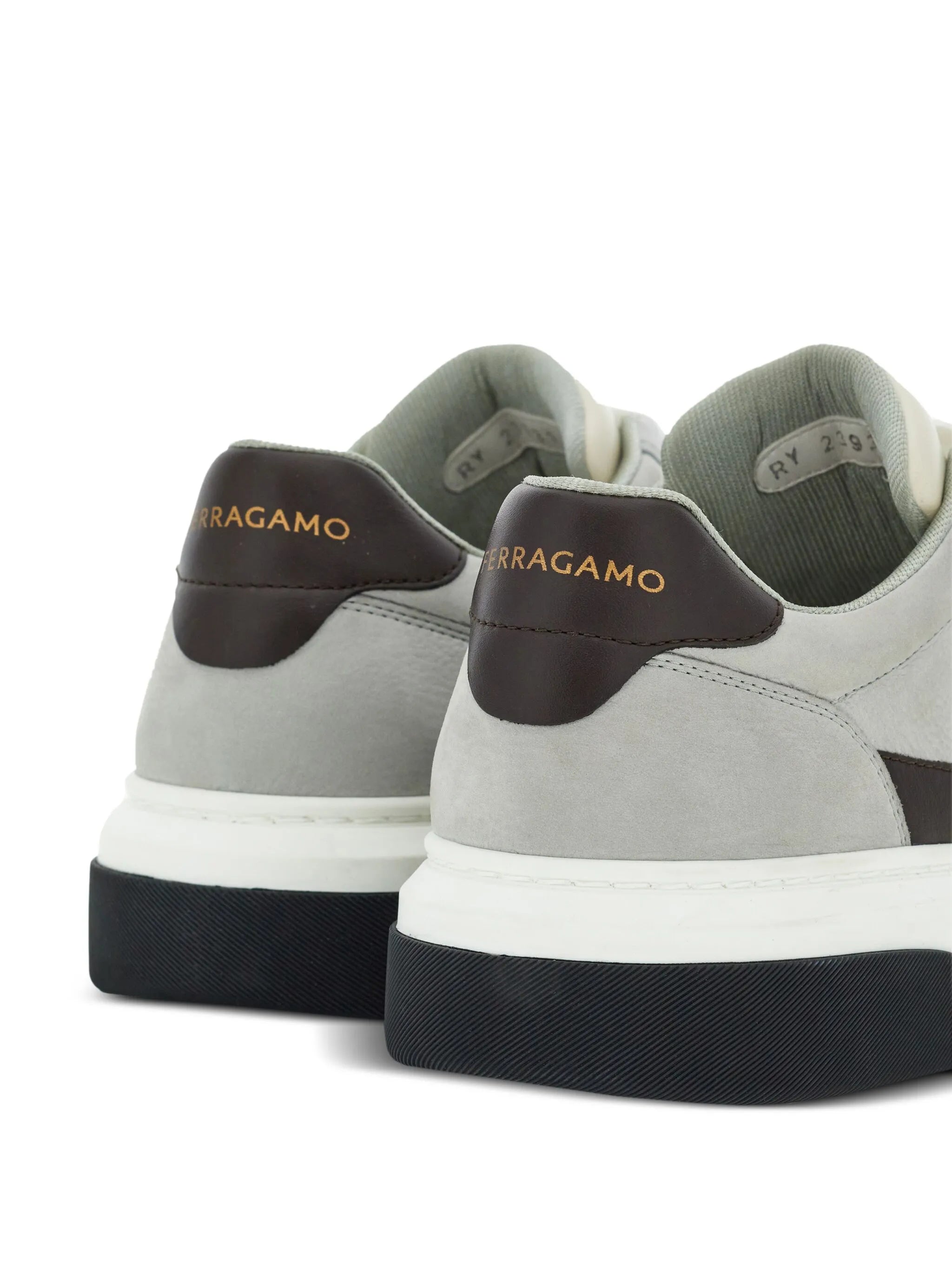 Gancini-embroidered leather sneakers