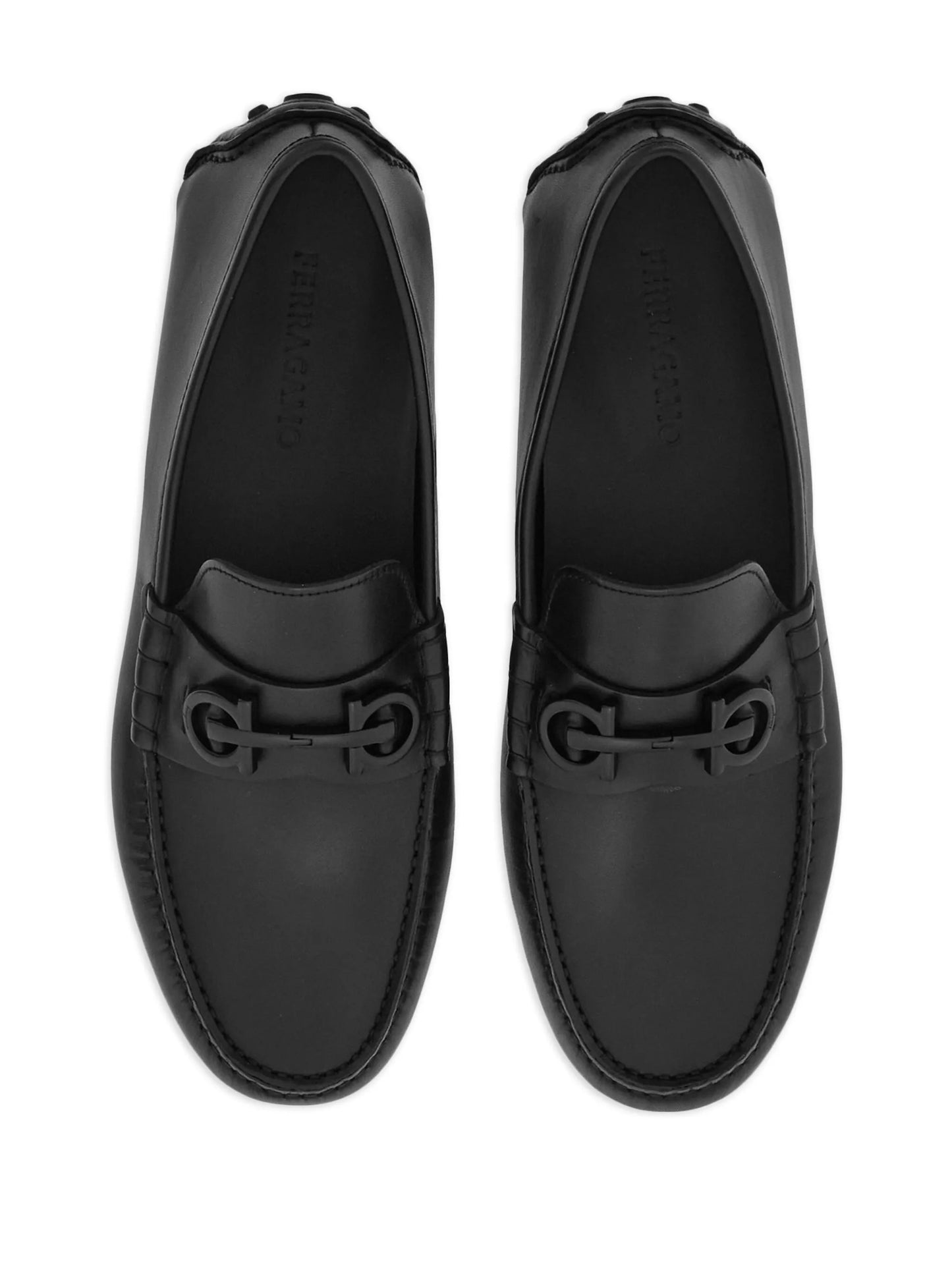 Gancini leather loafers