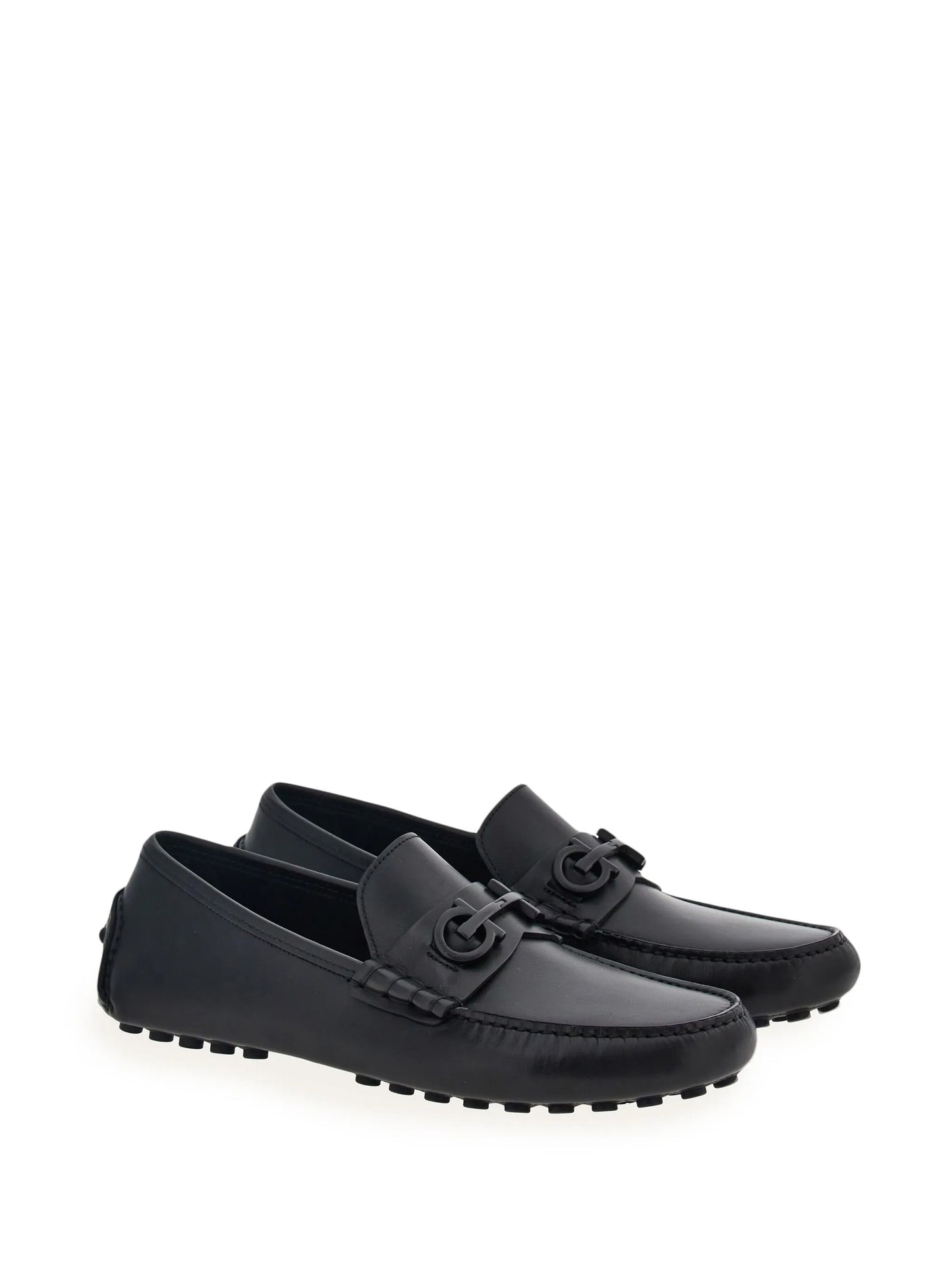 Gancini leather loafers