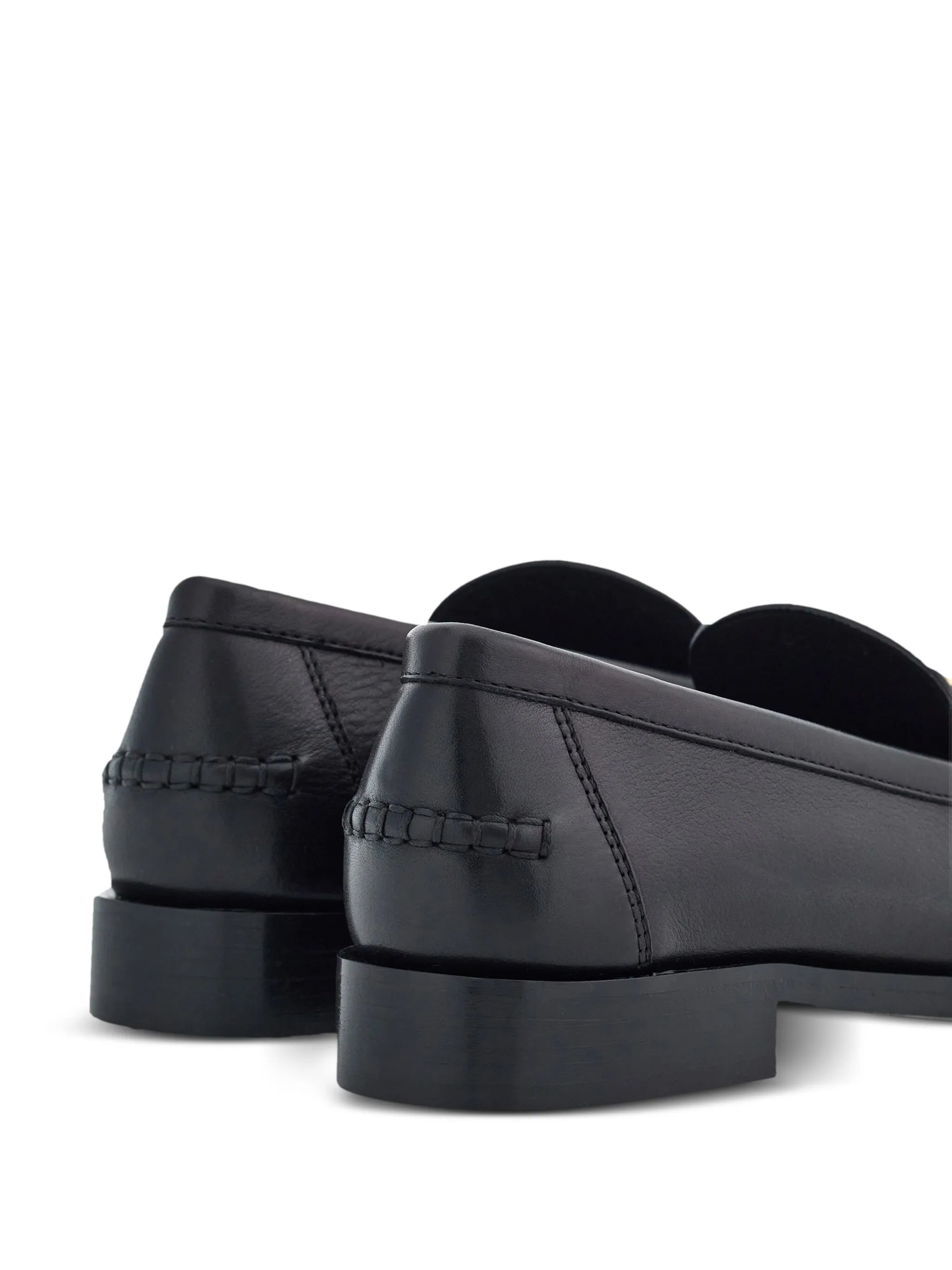 logo-plaque leather loafers