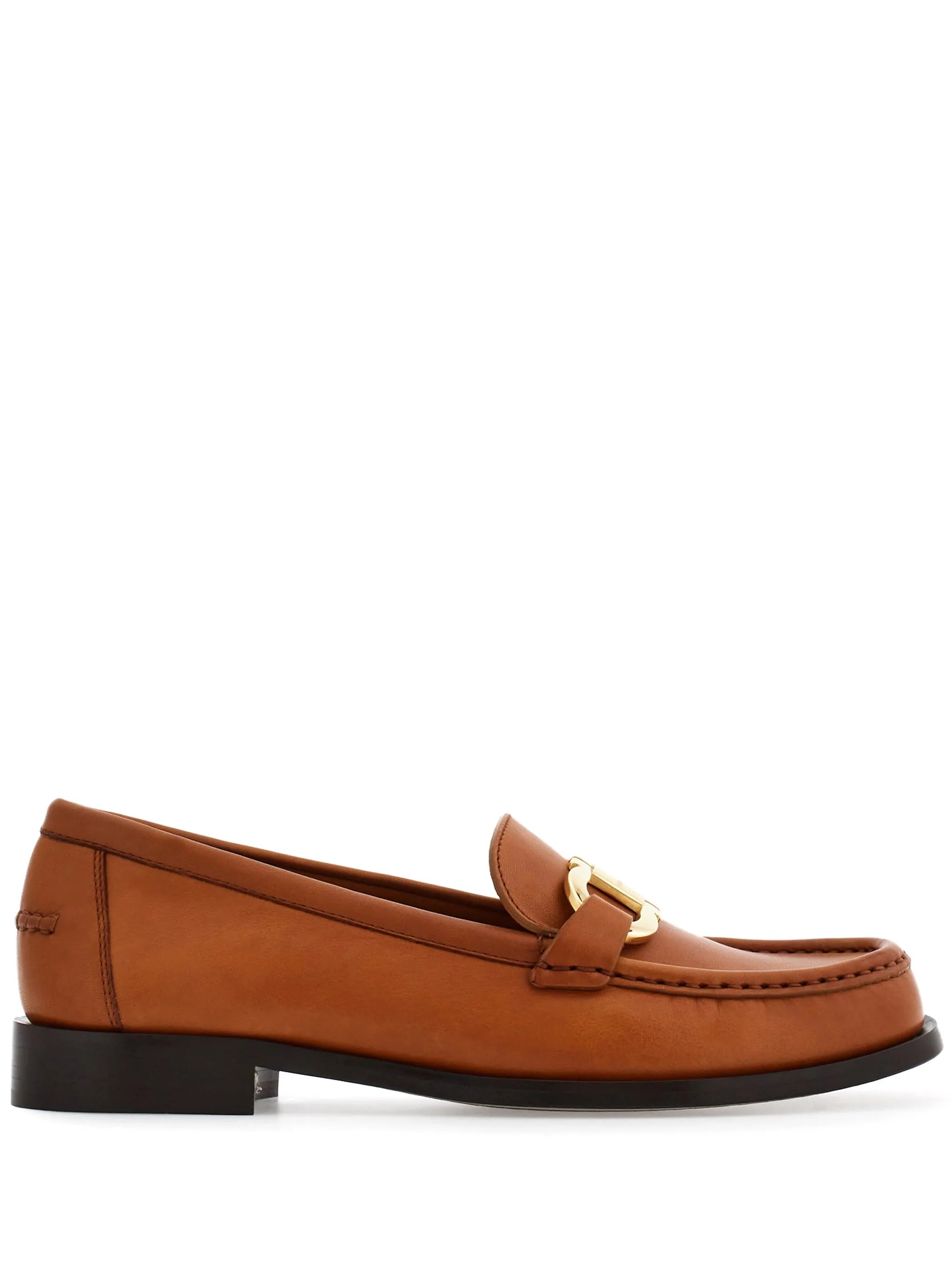 Gancini-plaque leather loafers