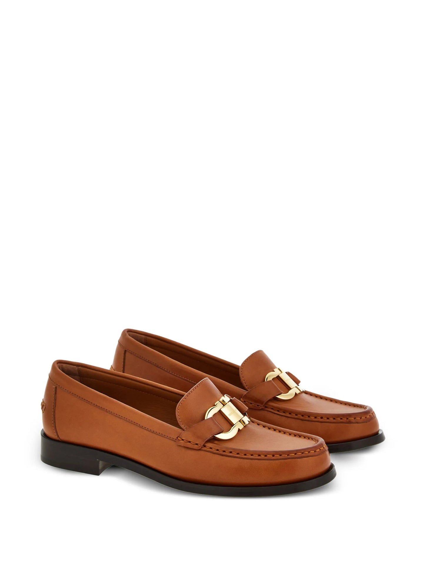 Gancini-plaque leather loafers