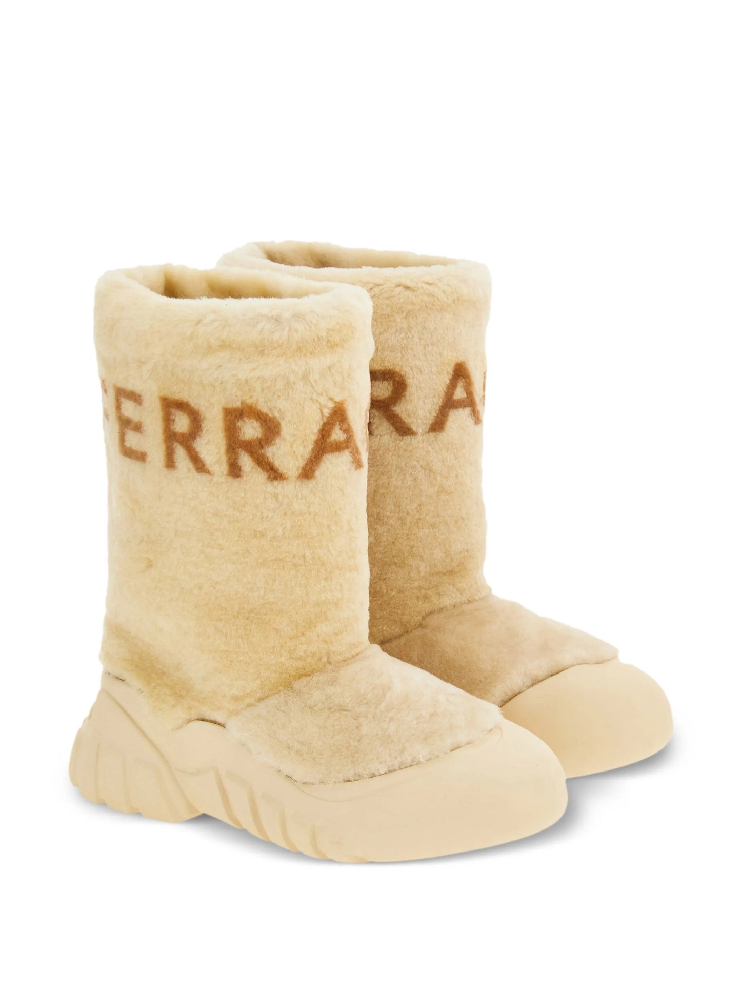 logo-print shearling boots