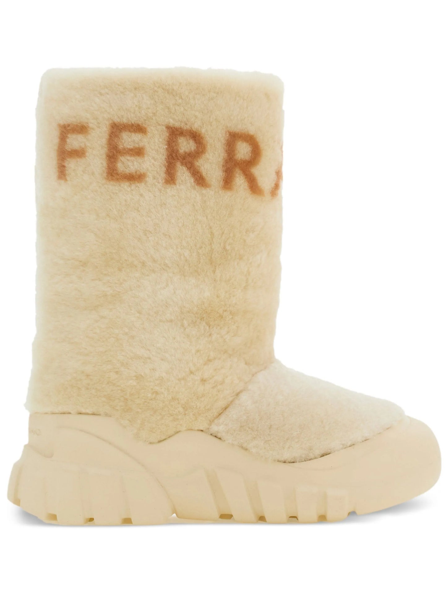logo-print shearling boots
