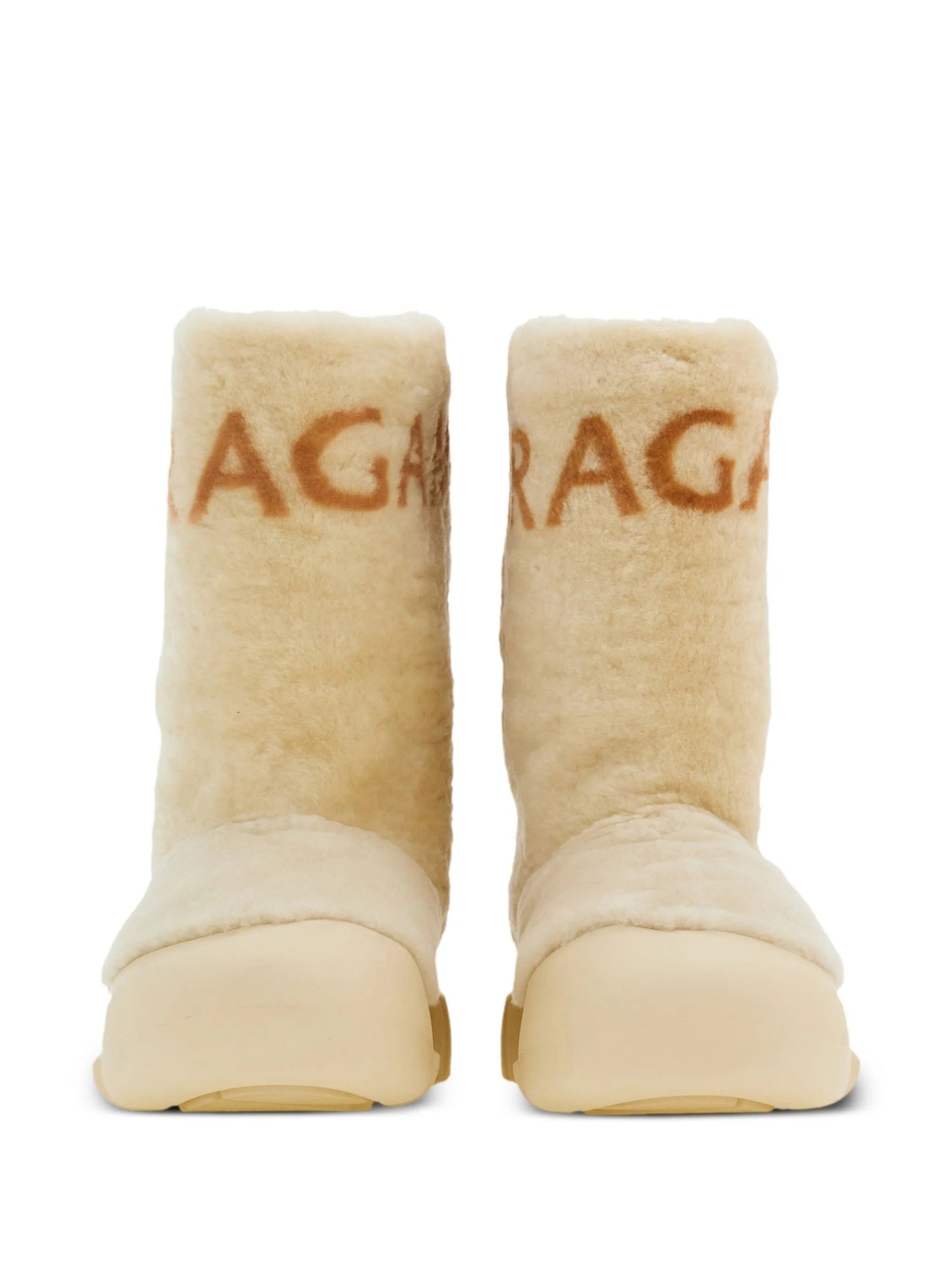 logo-print shearling boots