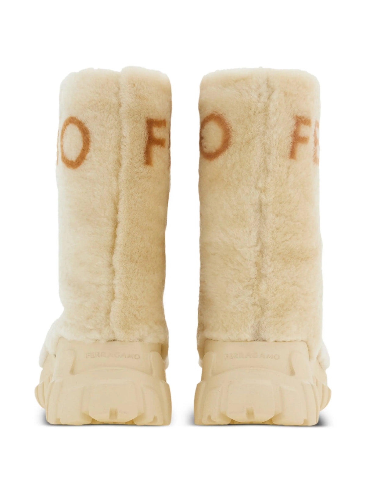 logo-print shearling boots