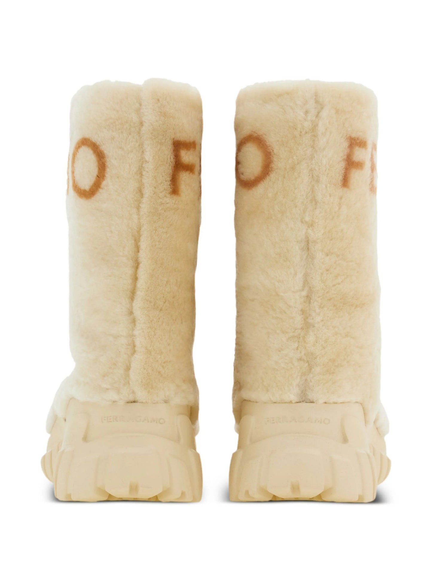 logo-print shearling boots