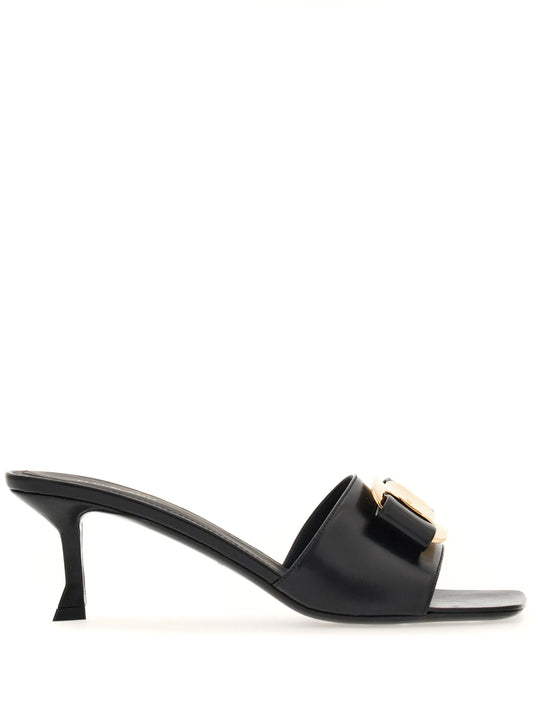 55mm bow-detailing leather mules