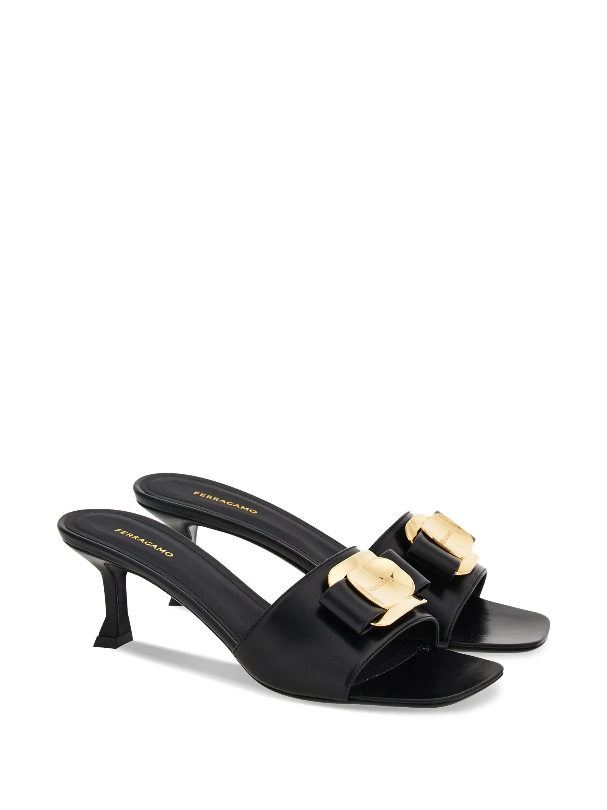 55mm bow-detailing leather mules