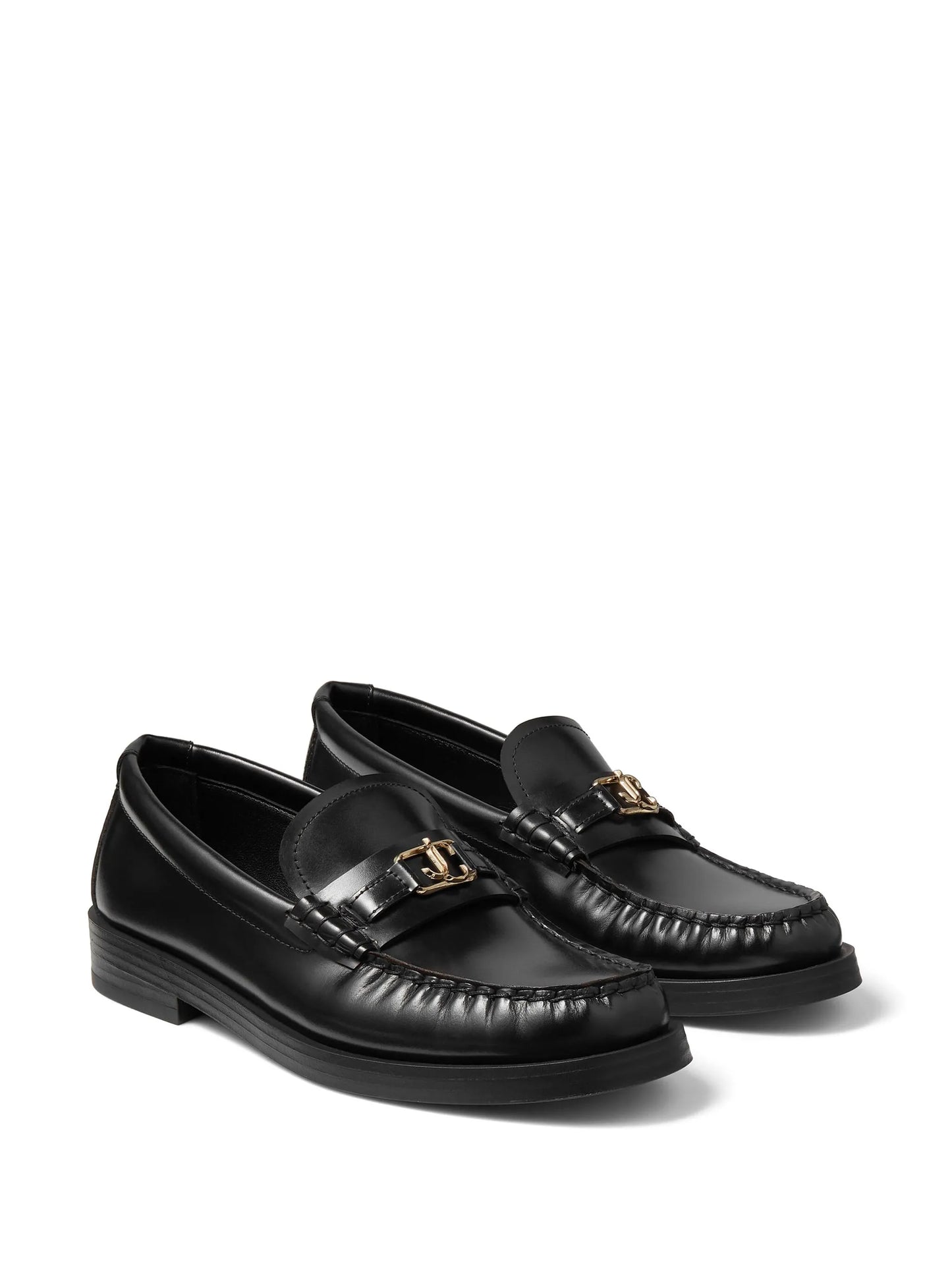 Addie logo-plaque leather loafers