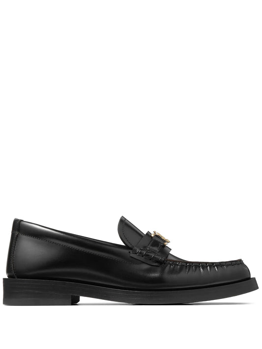 Addie logo-plaque leather loafers