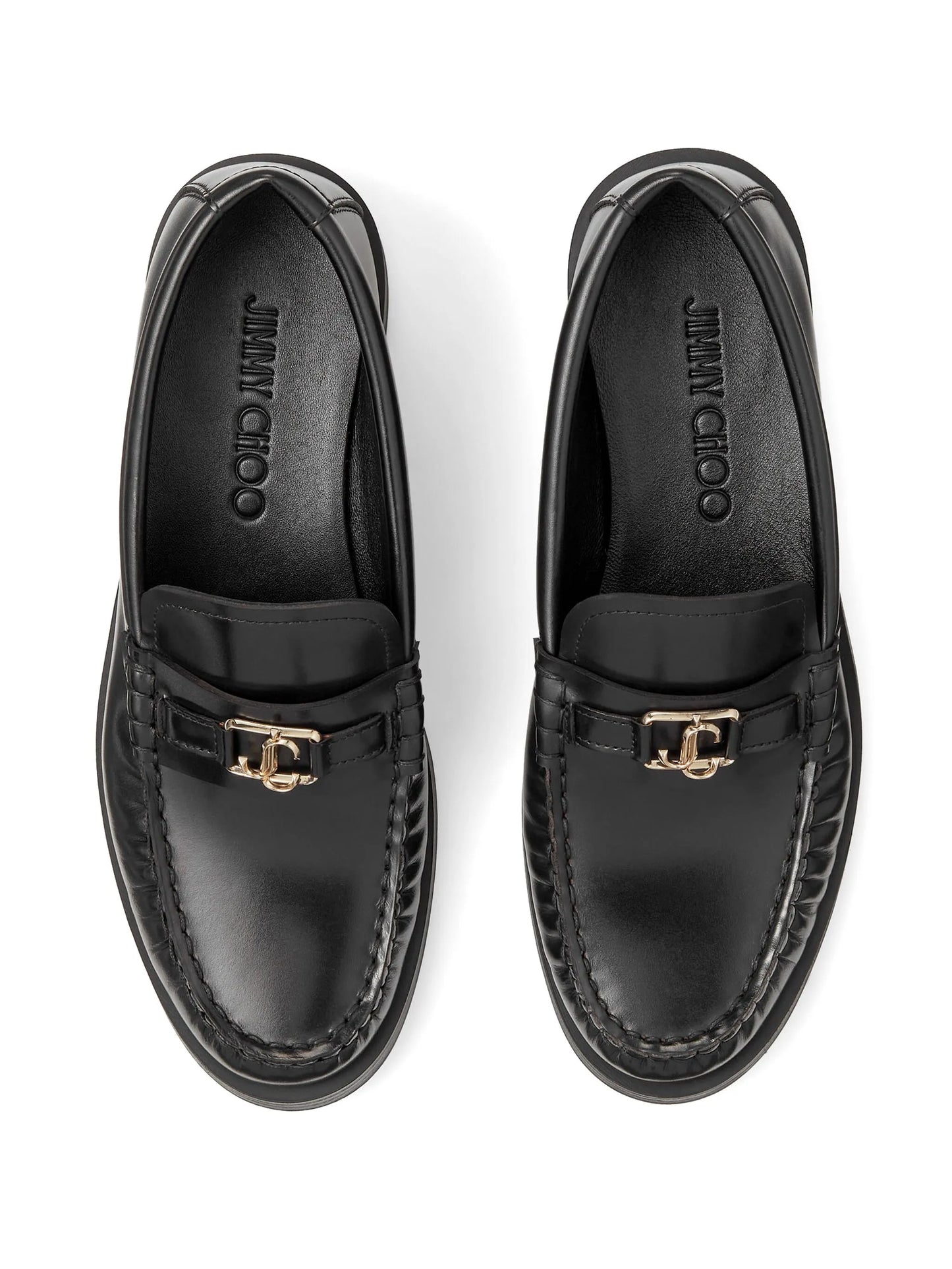 Addie logo-plaque leather loafers