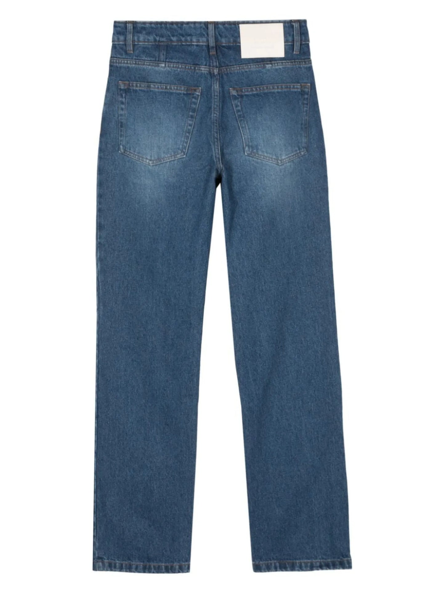 mid-rise straight-leg jeans