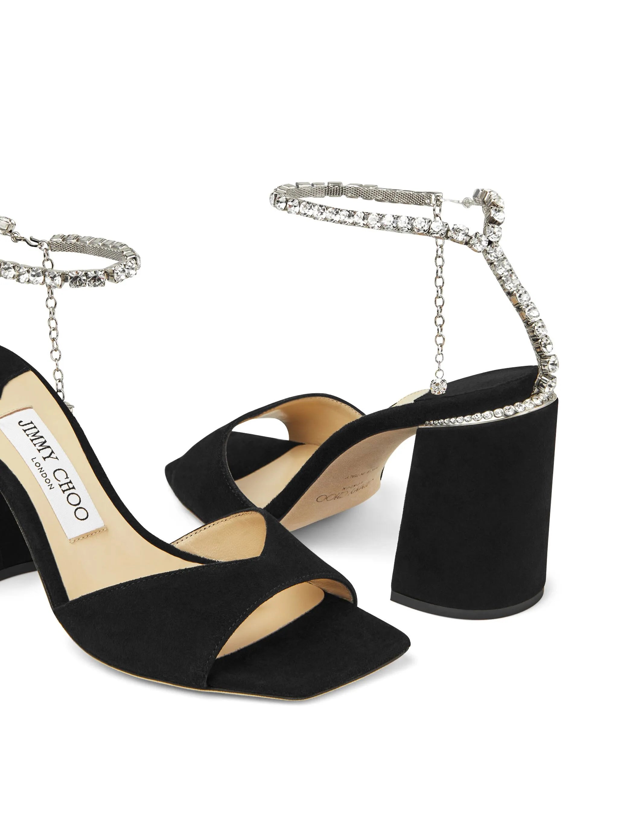 Saeda 85mm crystal-strap sandals