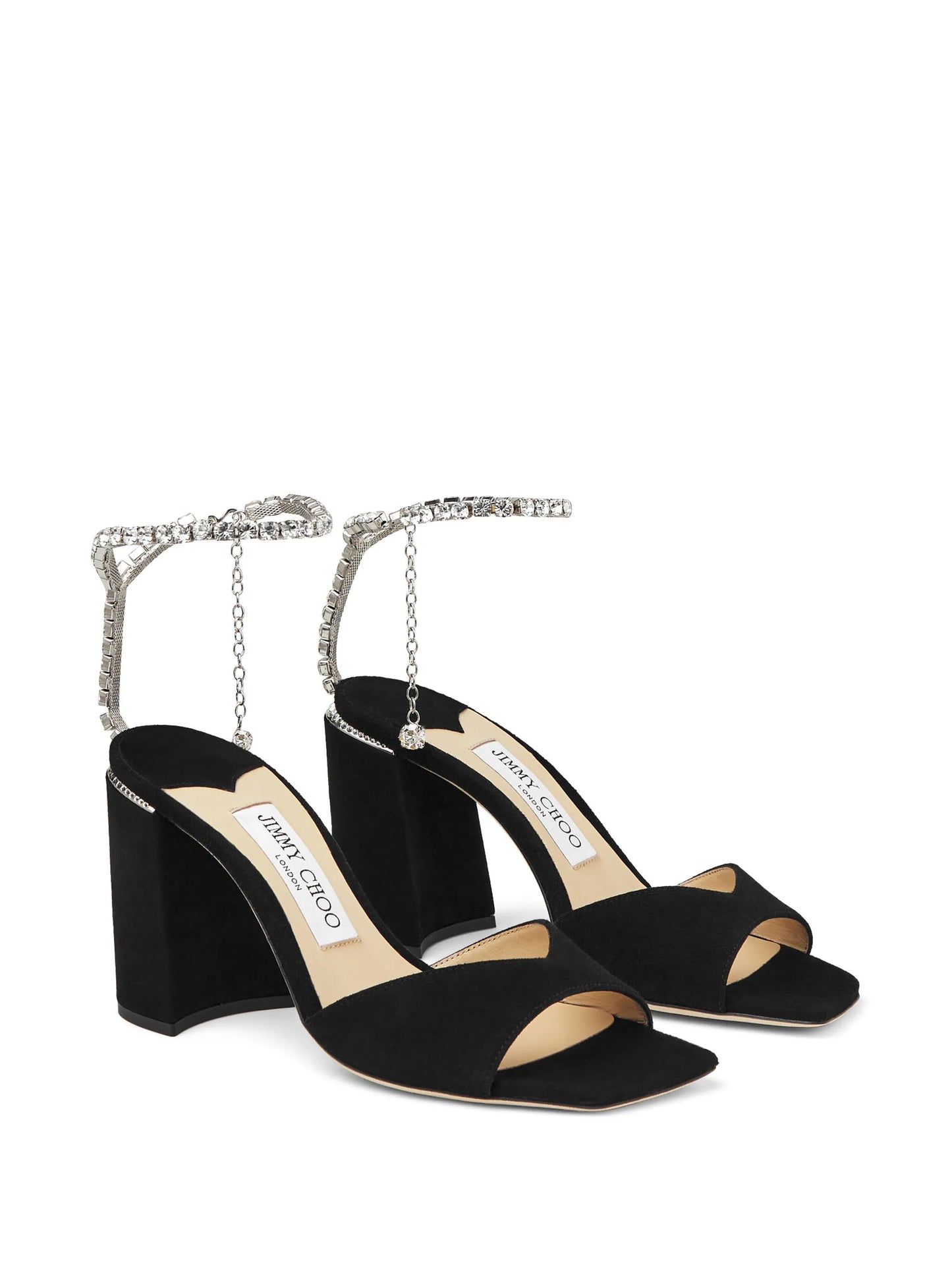 Saeda 85mm crystal-strap sandals