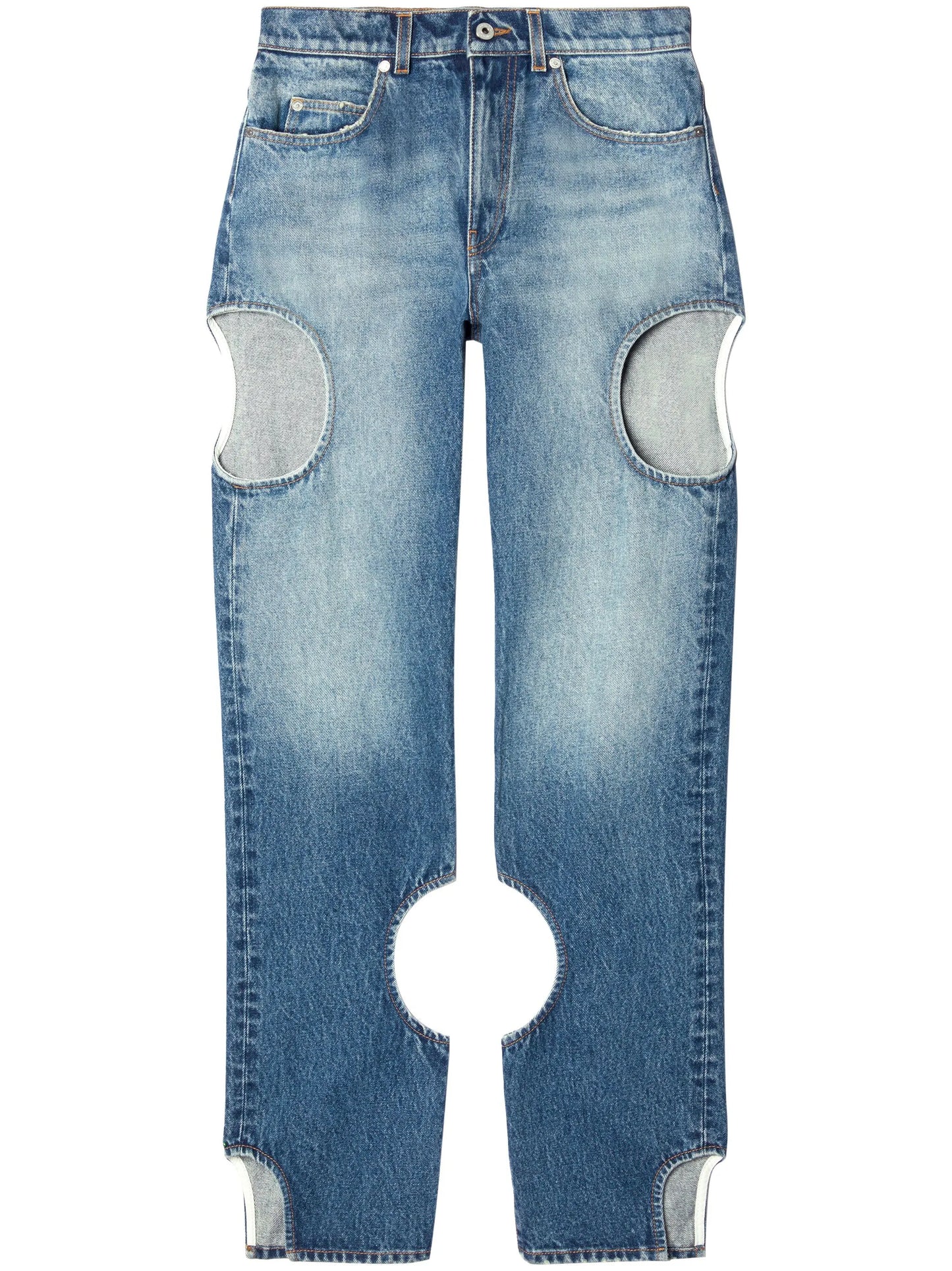 Meteor cut-out straight-leg jeans