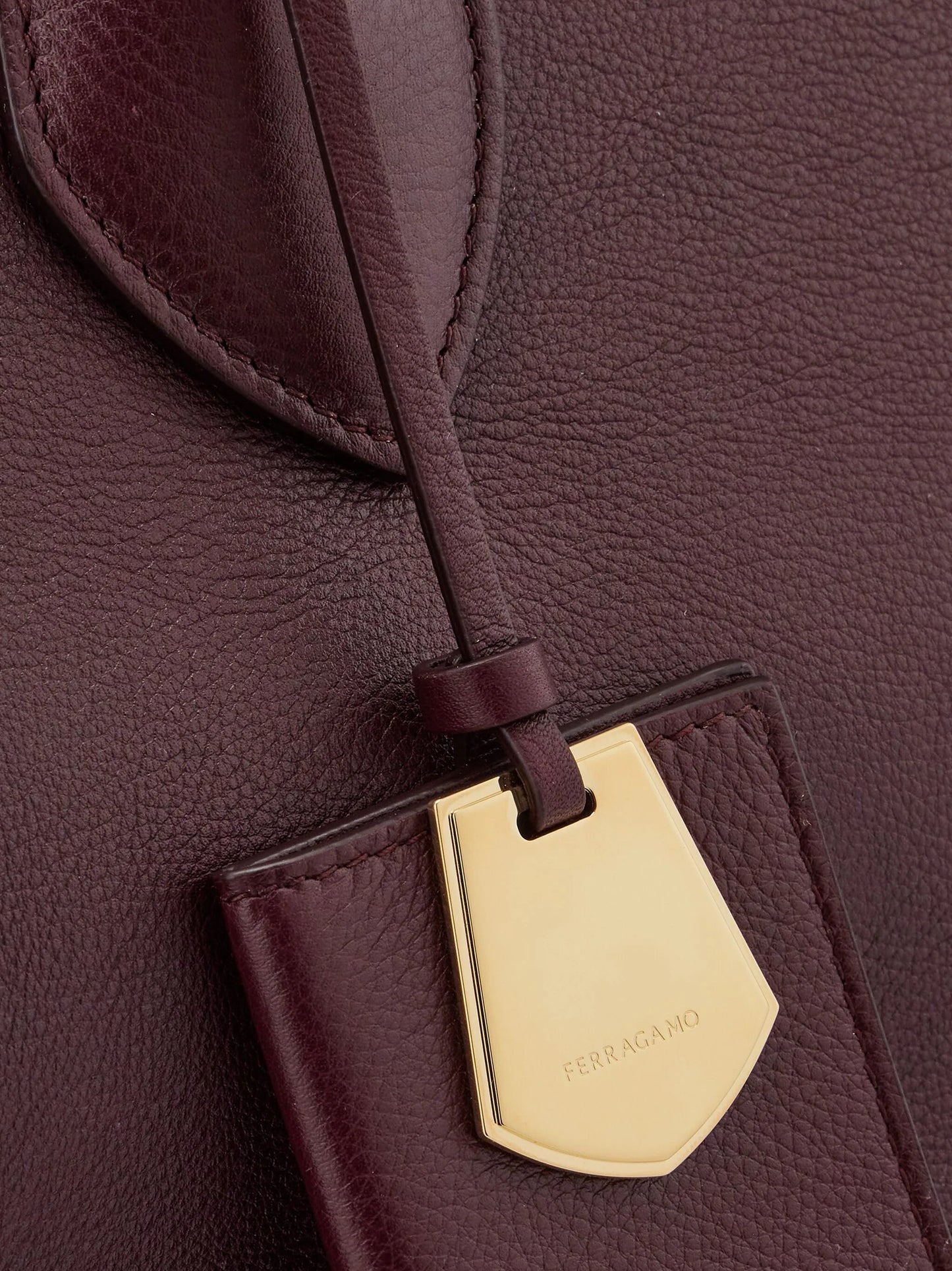 large logo-stamp leather tote bag