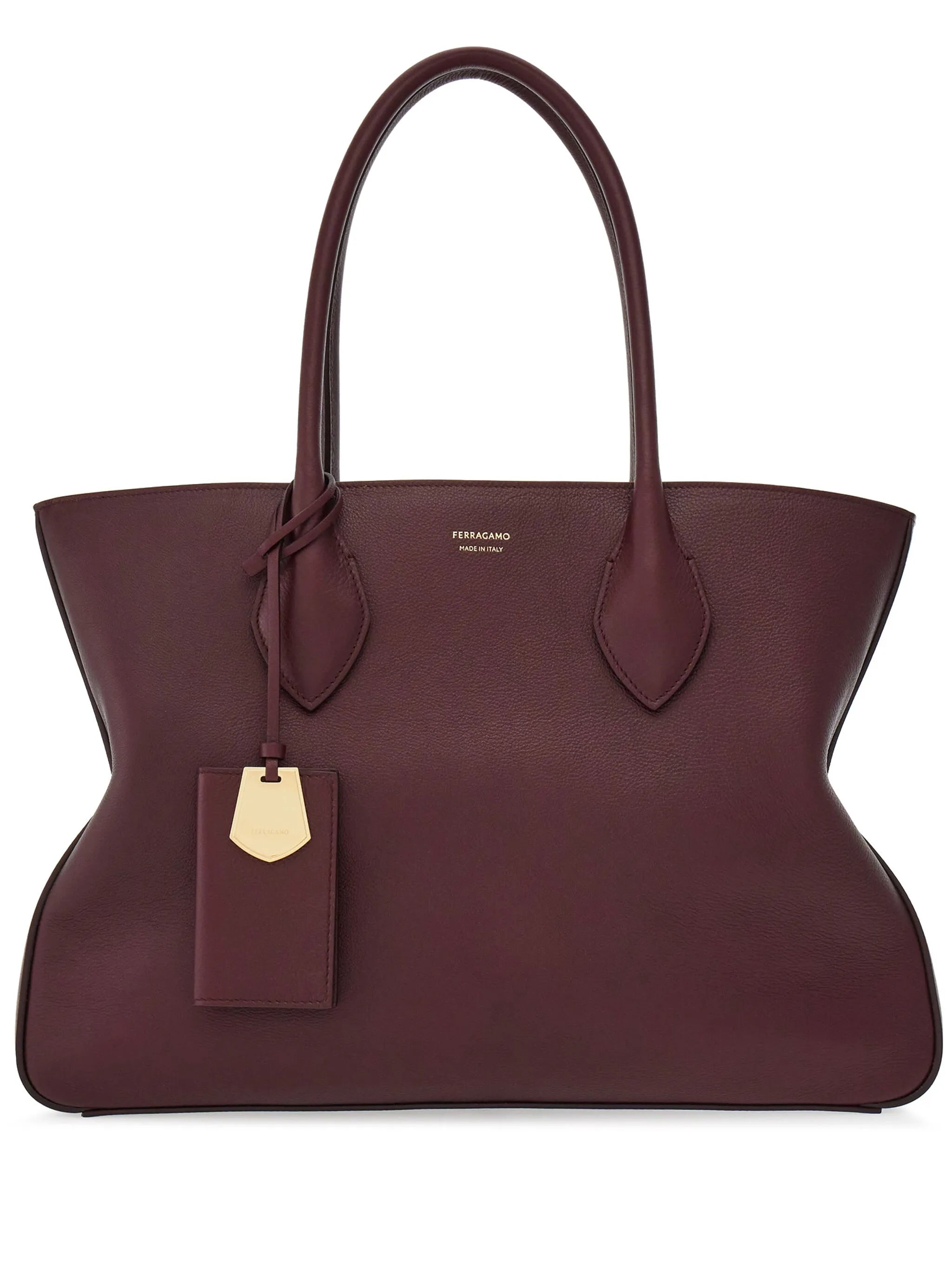 large logo-stamp leather tote bag