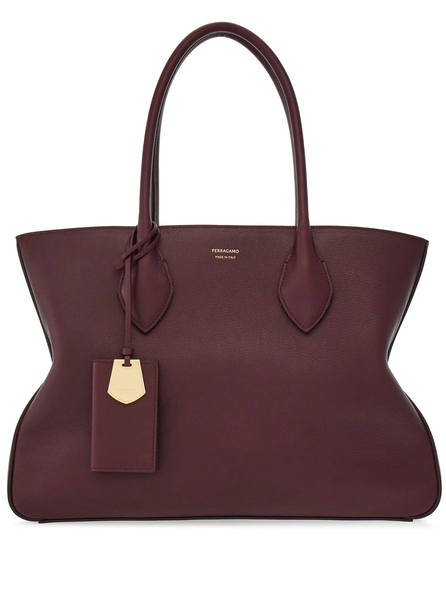 large logo-stamp leather tote bag