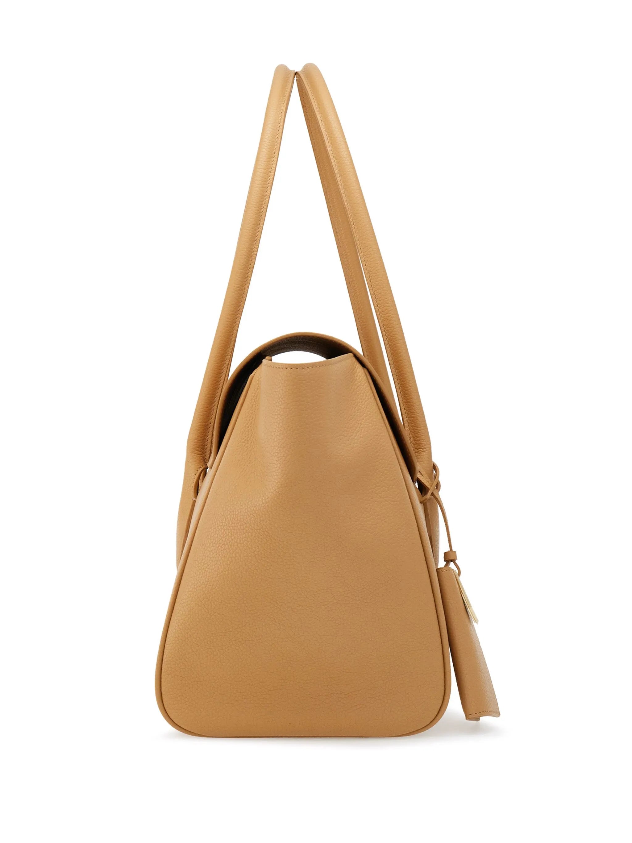 logo-tag leather tote bag