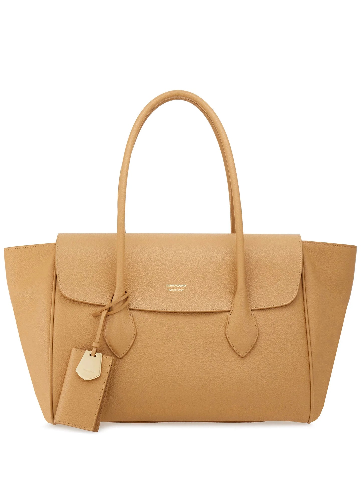 logo-tag leather tote bag