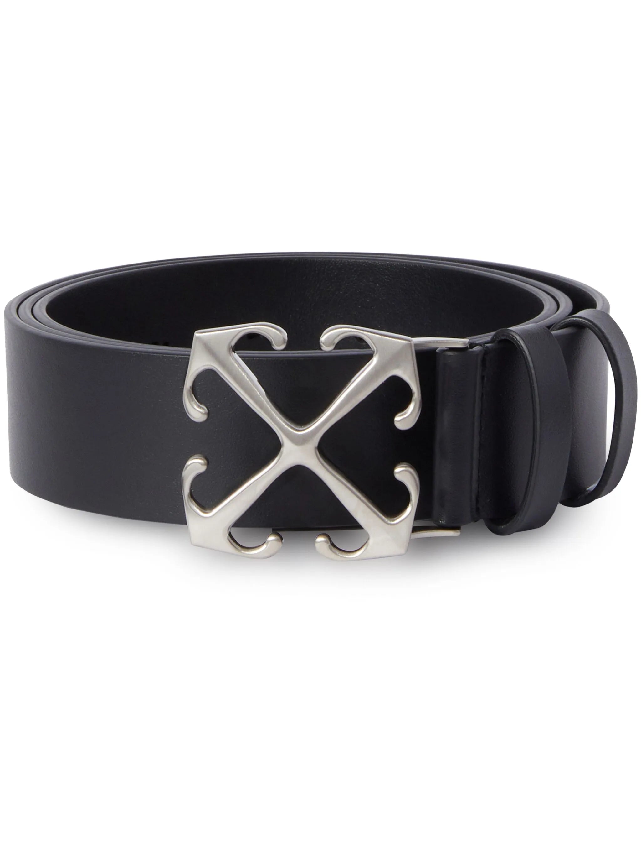Arrow-buckle leather belt