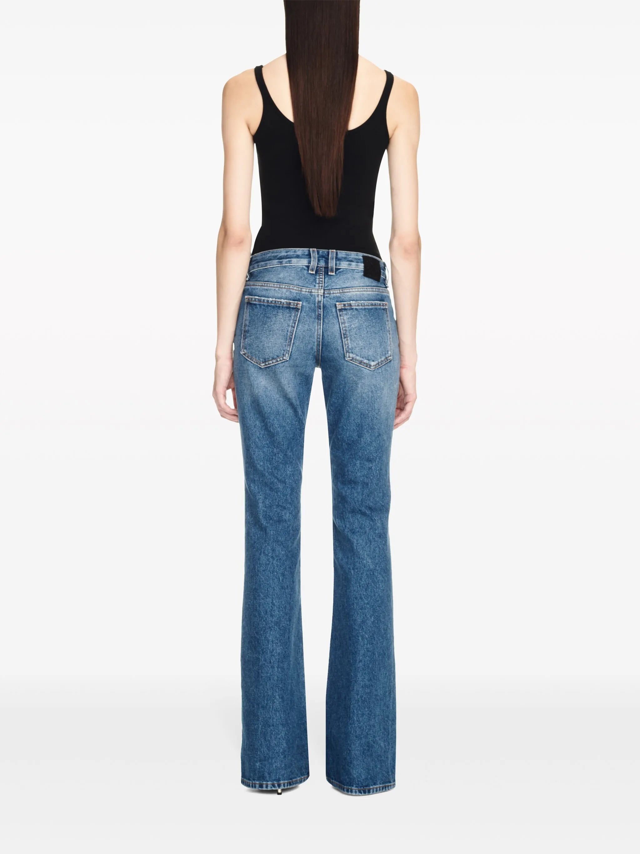 mid-rise flared jeans