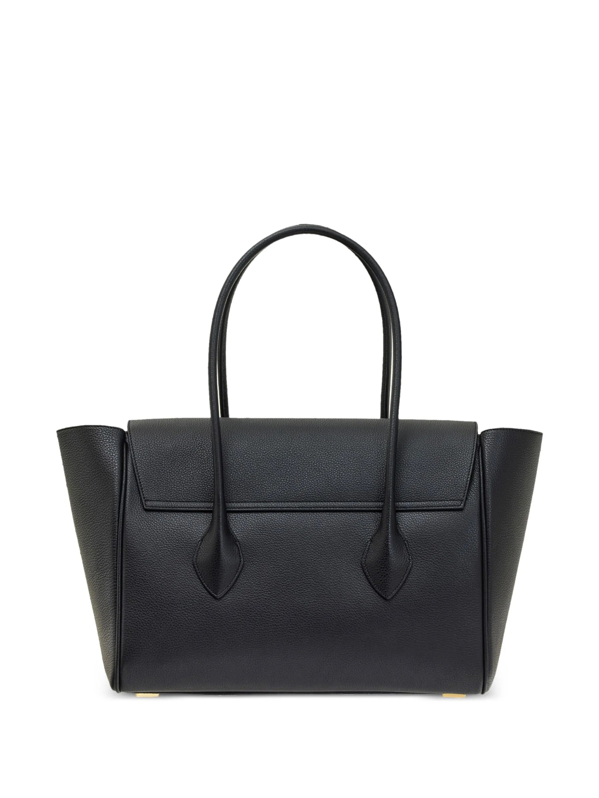 logo-plaque leather tote bag
