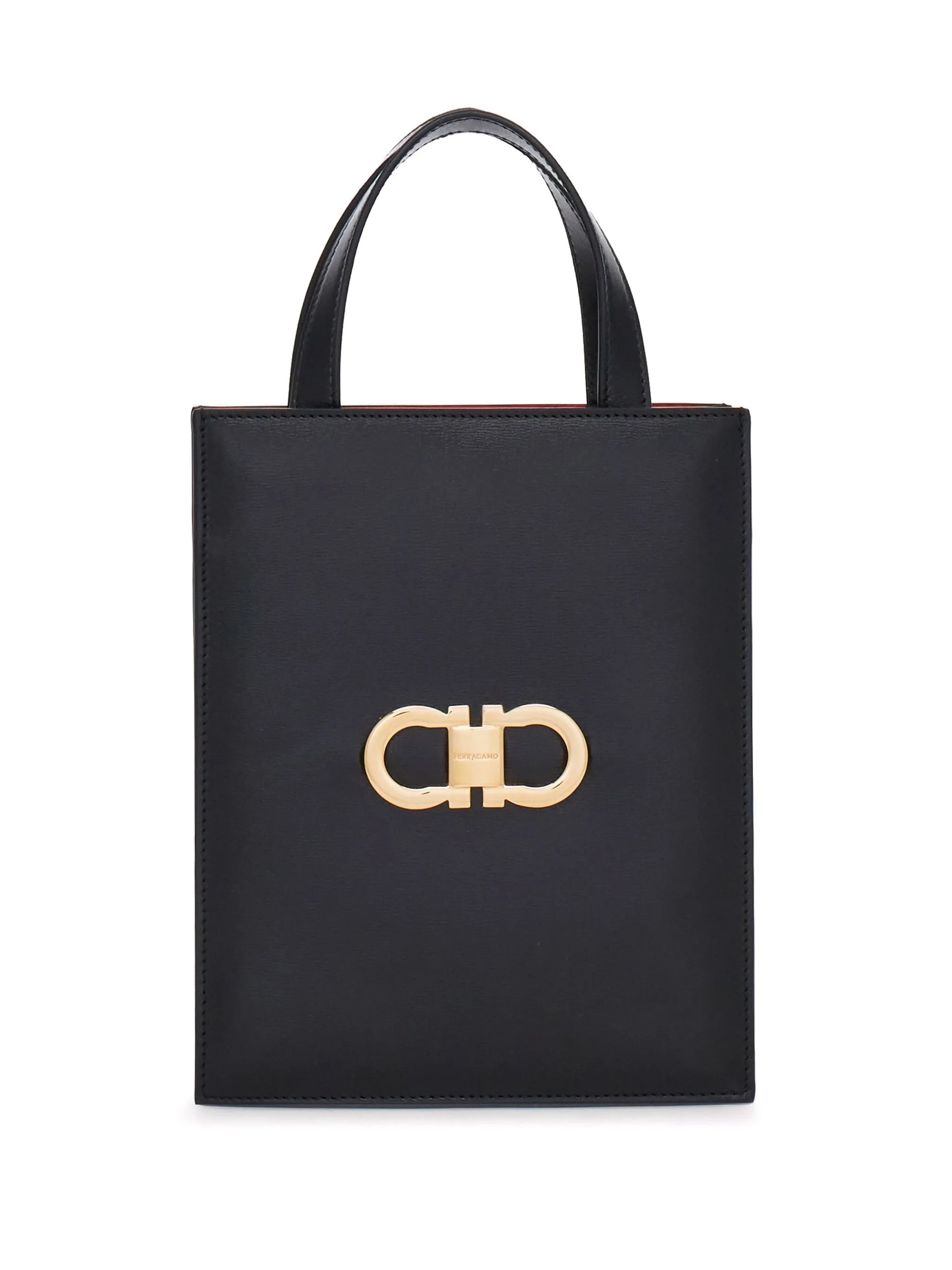 Gancini-plaque leather minibag