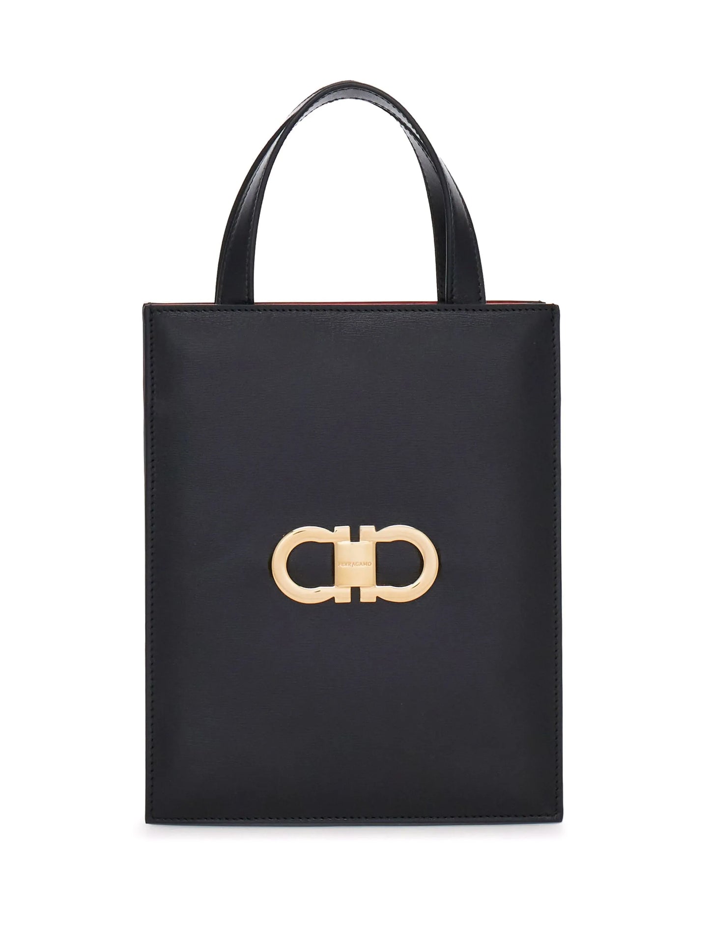 Gancini-plaque leather minibag