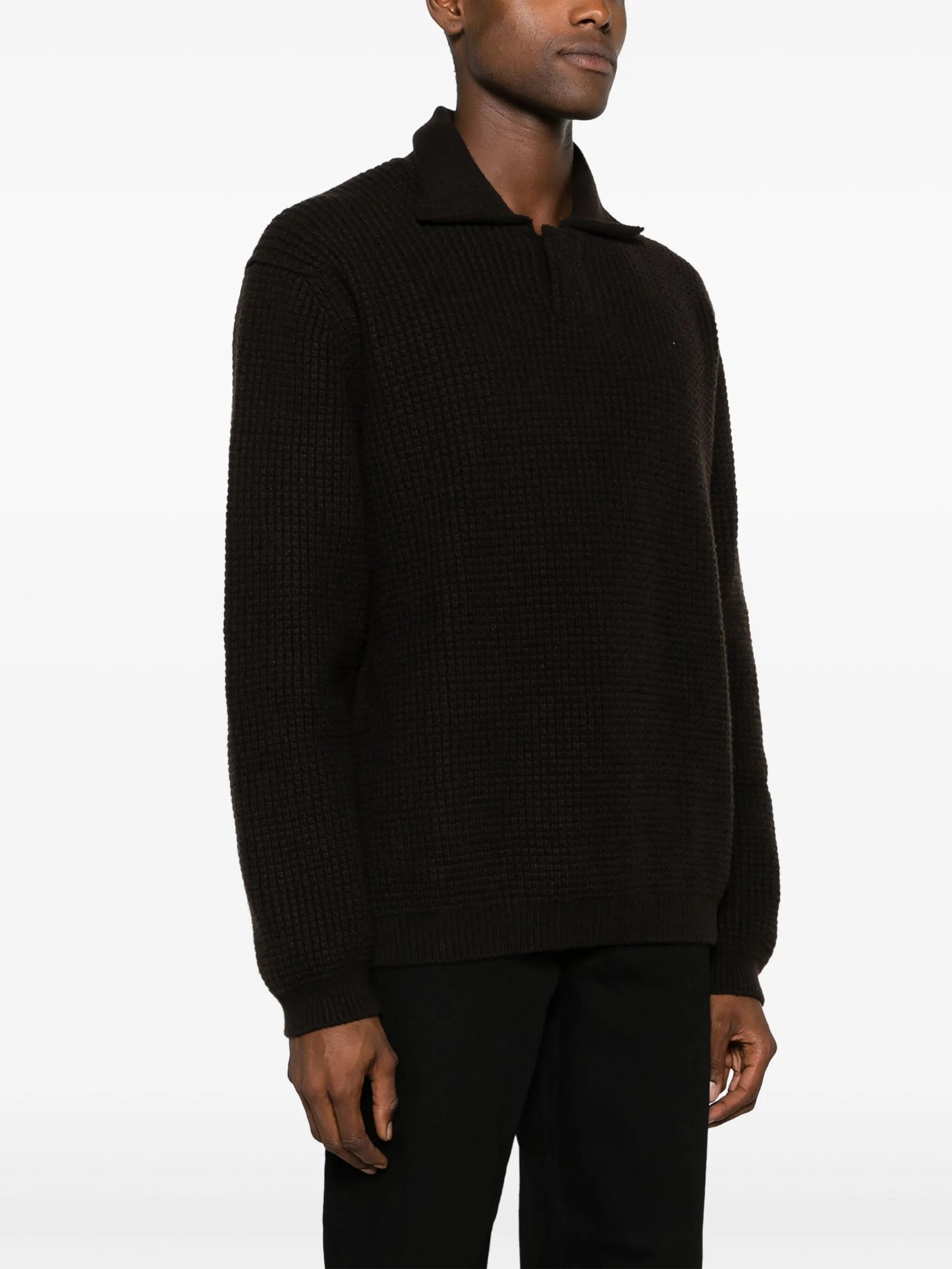 Oasi cashmere waffle-knit polo shirt