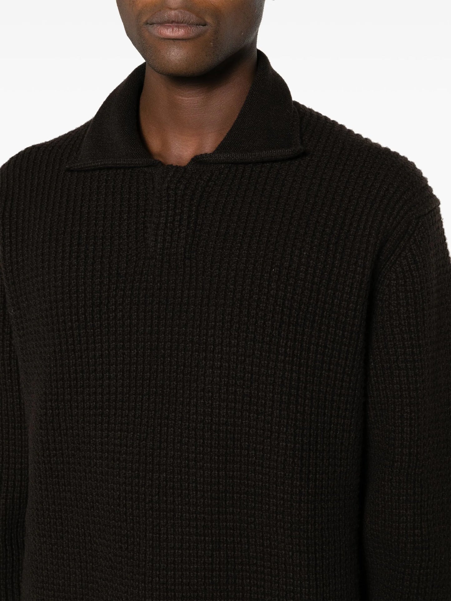 Oasi cashmere waffle-knit polo shirt