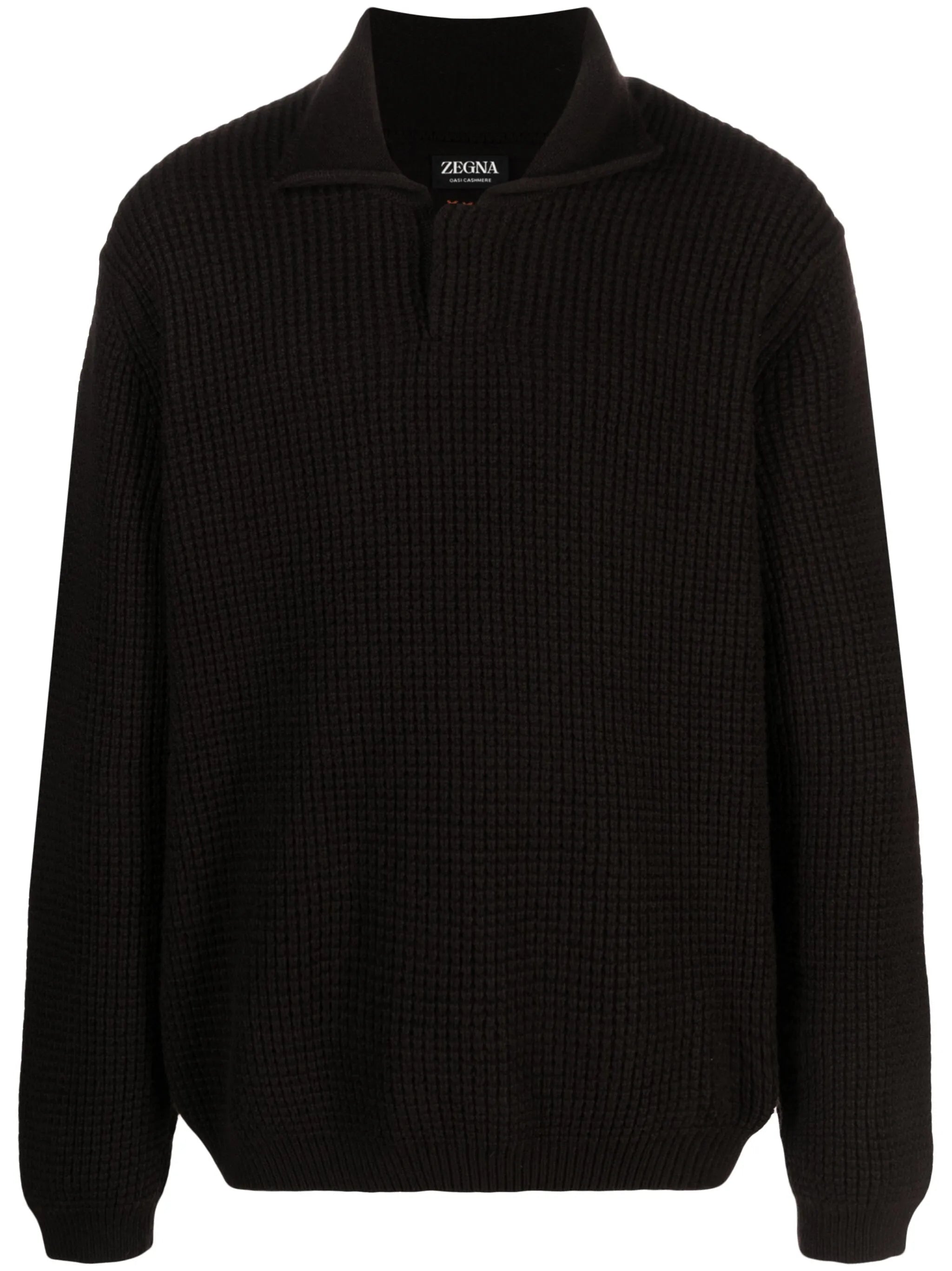 Oasi cashmere waffle-knit polo shirt