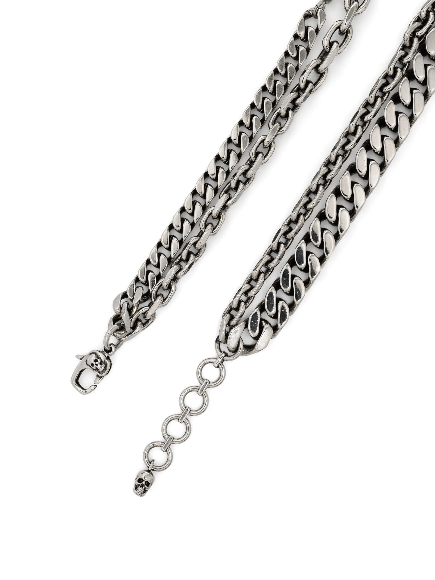 Skull pearl-embellished stud necklace