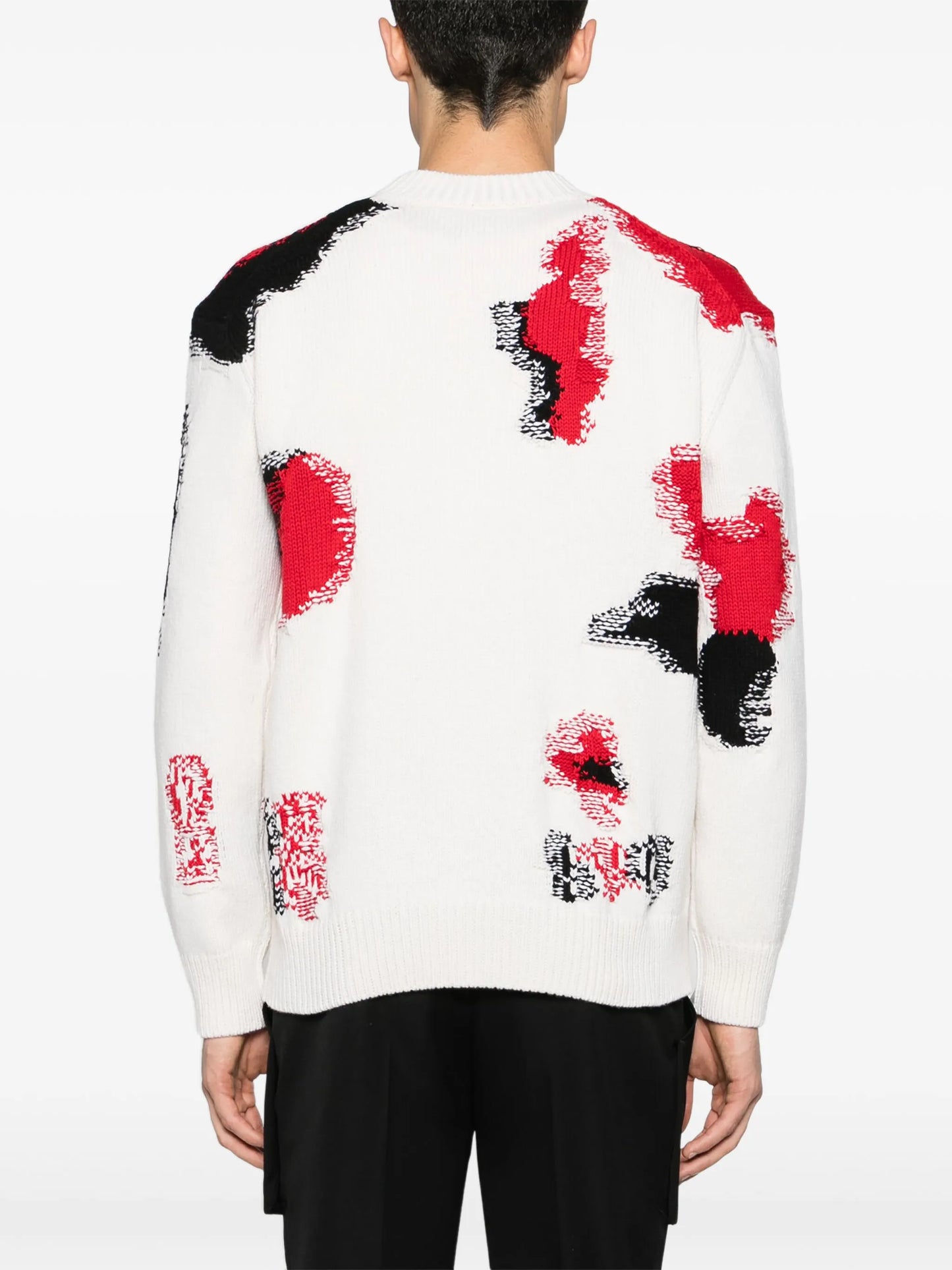 Obscured Skull intarsia-knit jumper