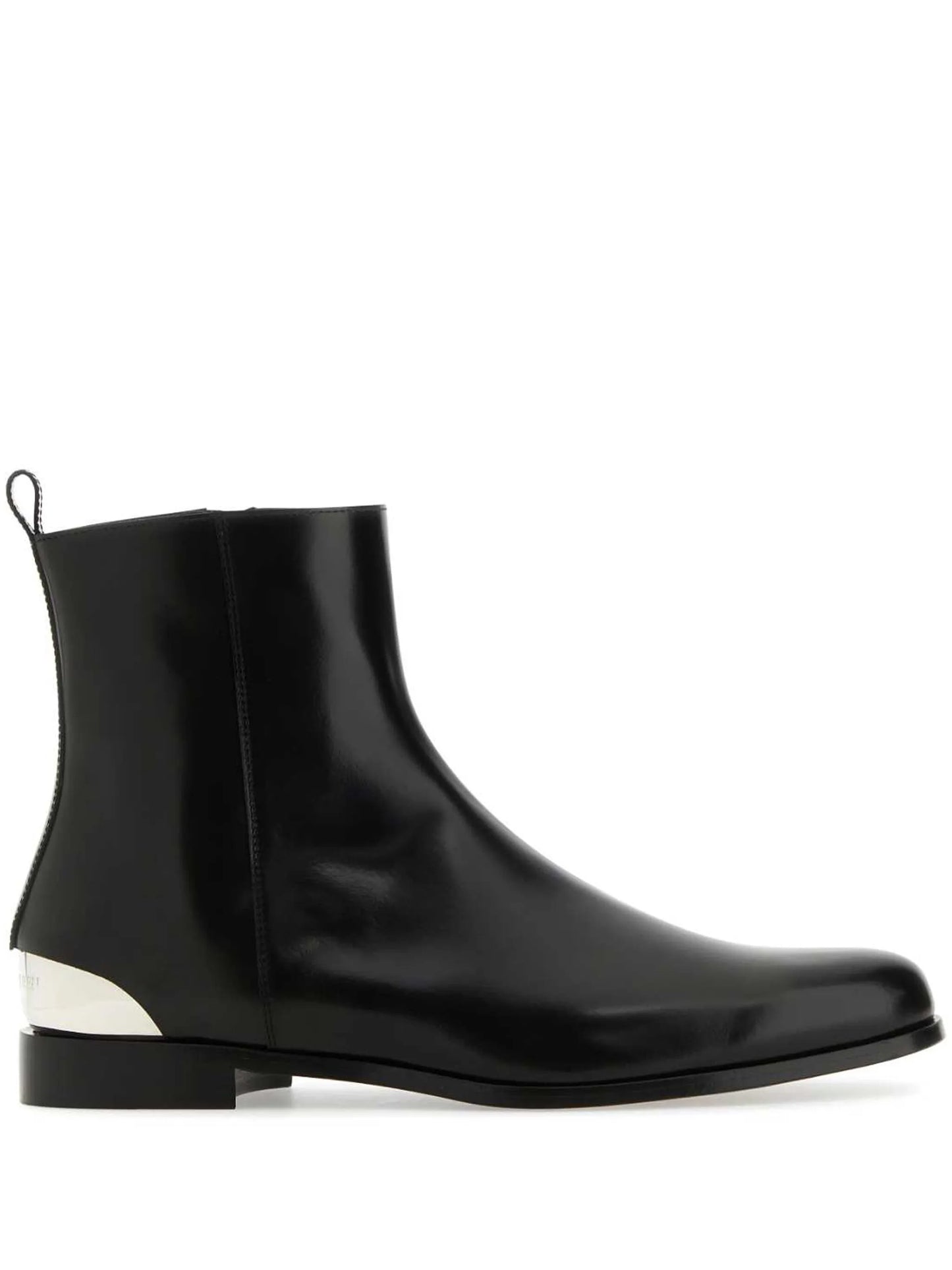 metal-heel leather boots