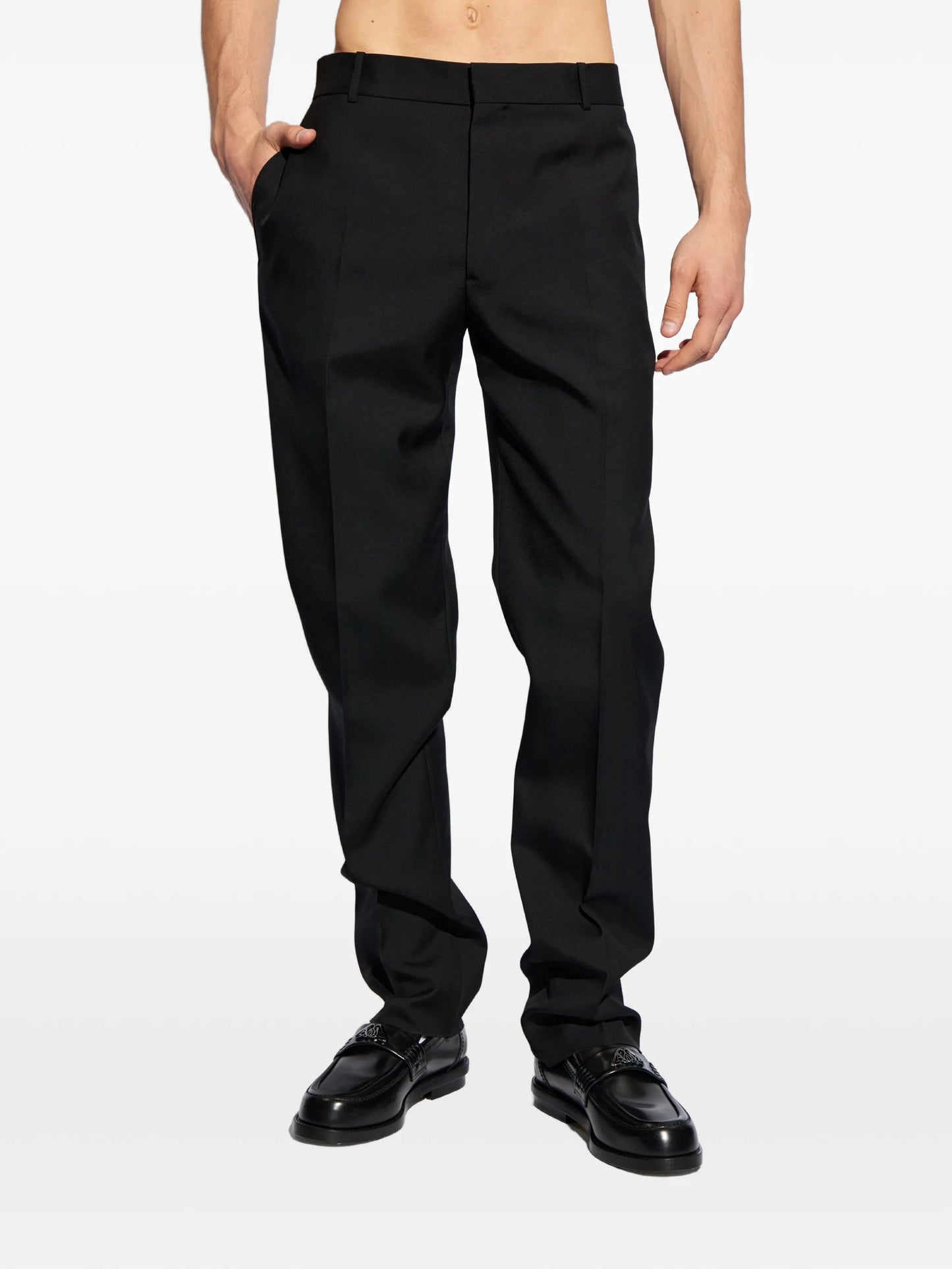mid-rise tailored trousers