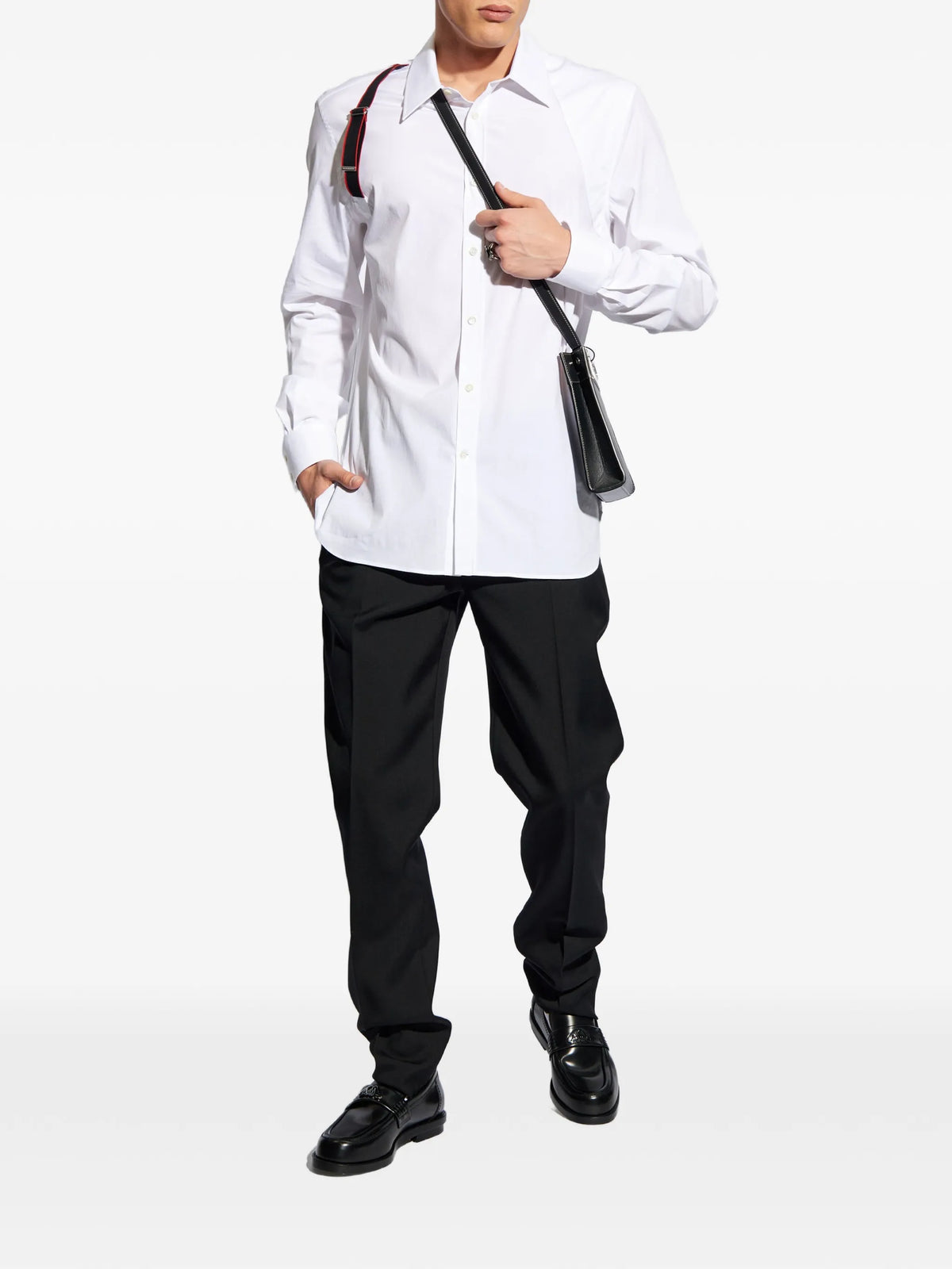 mid-rise tailored trousers