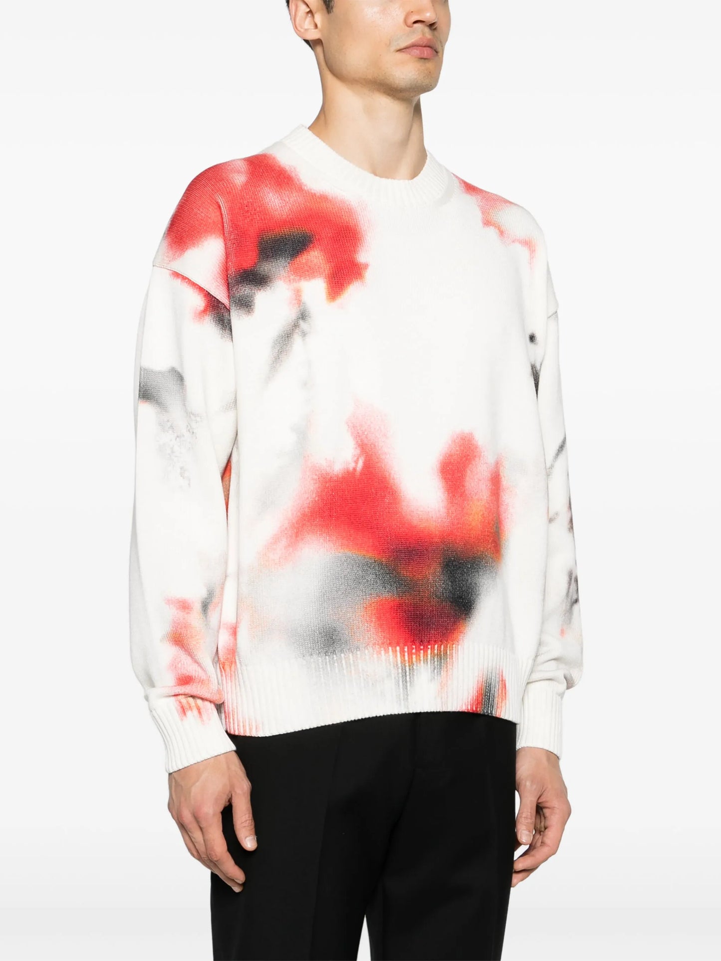tie-dye intarsia-knit sweatshirt