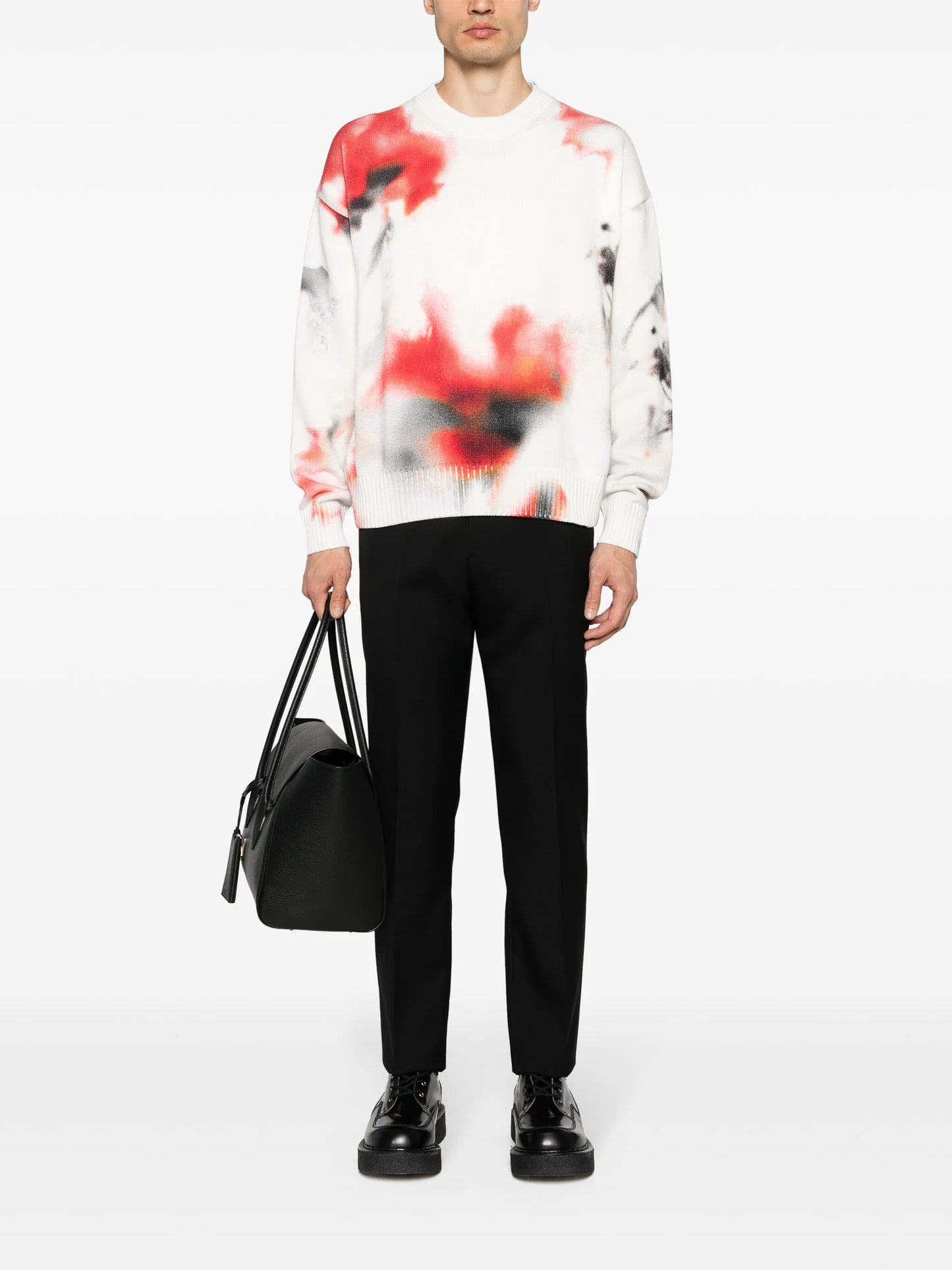 tie-dye intarsia-knit sweatshirt