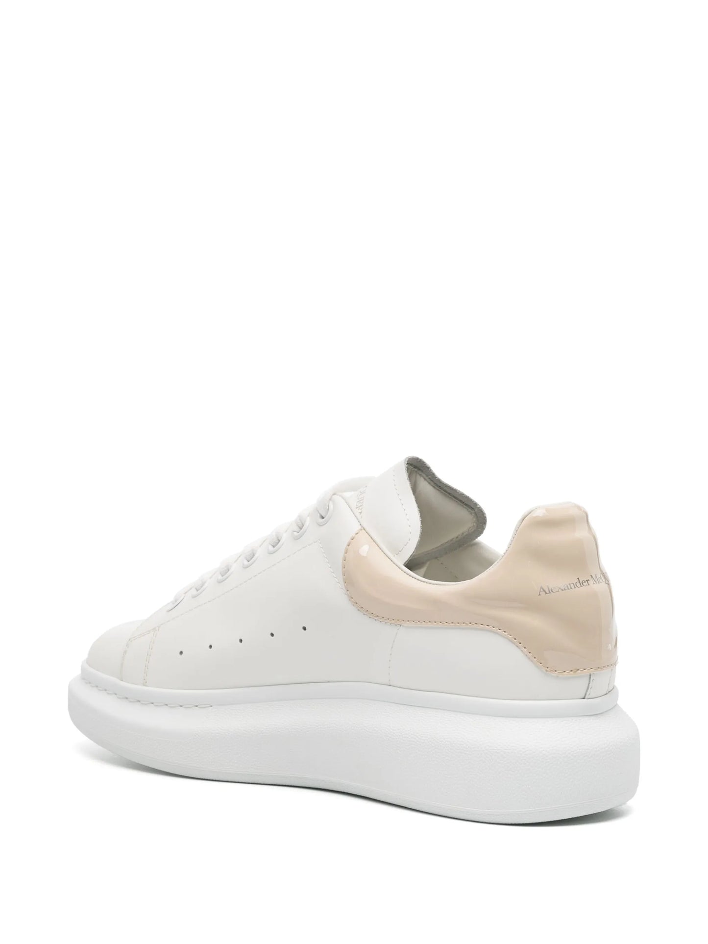 Oversized lace-up leather sneakers