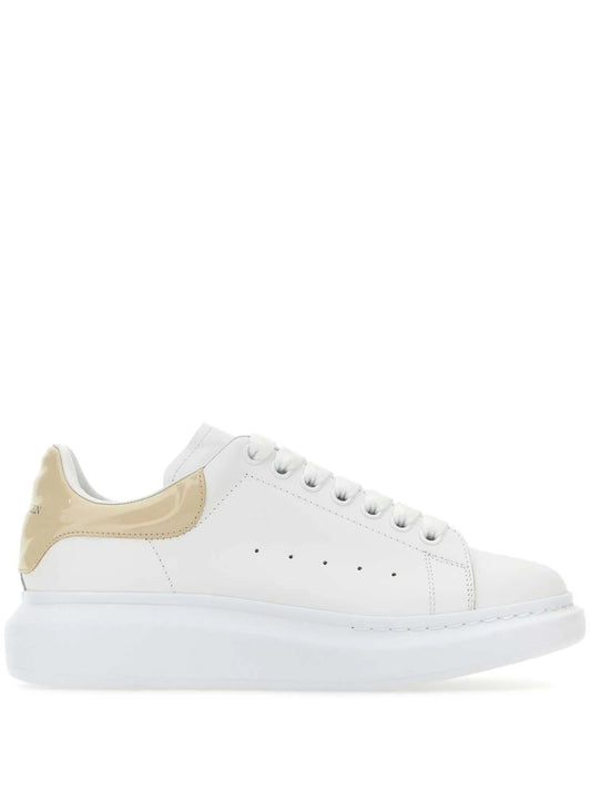 Oversized lace-up leather sneakers